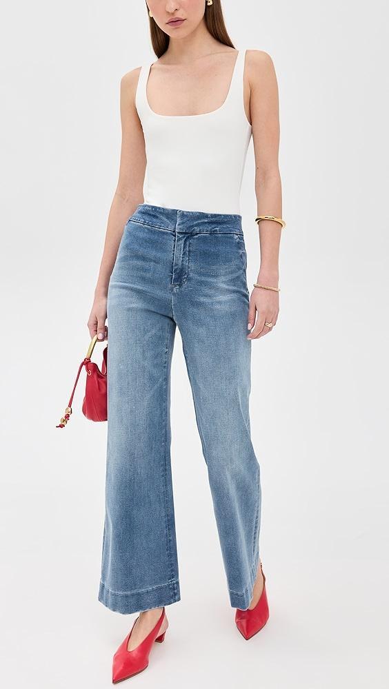 alice + olivia Quinn High Rise Cropped Bootcut Jeans | Shopbop Product Image