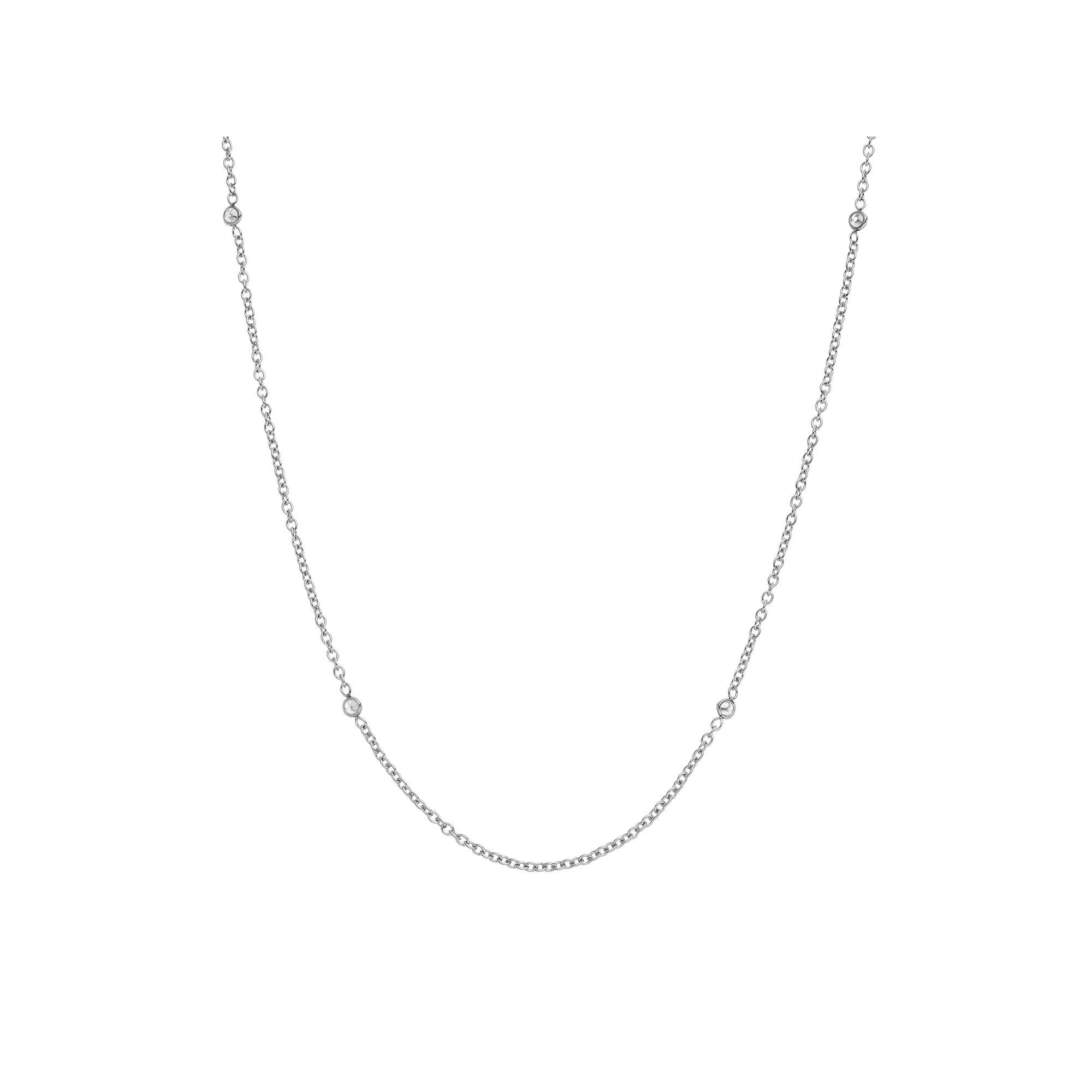 Blue La Rue Cubic Zirconia Stainless Steel Cable Chain Necklace, Women's, Size: 24", Silver Product Image