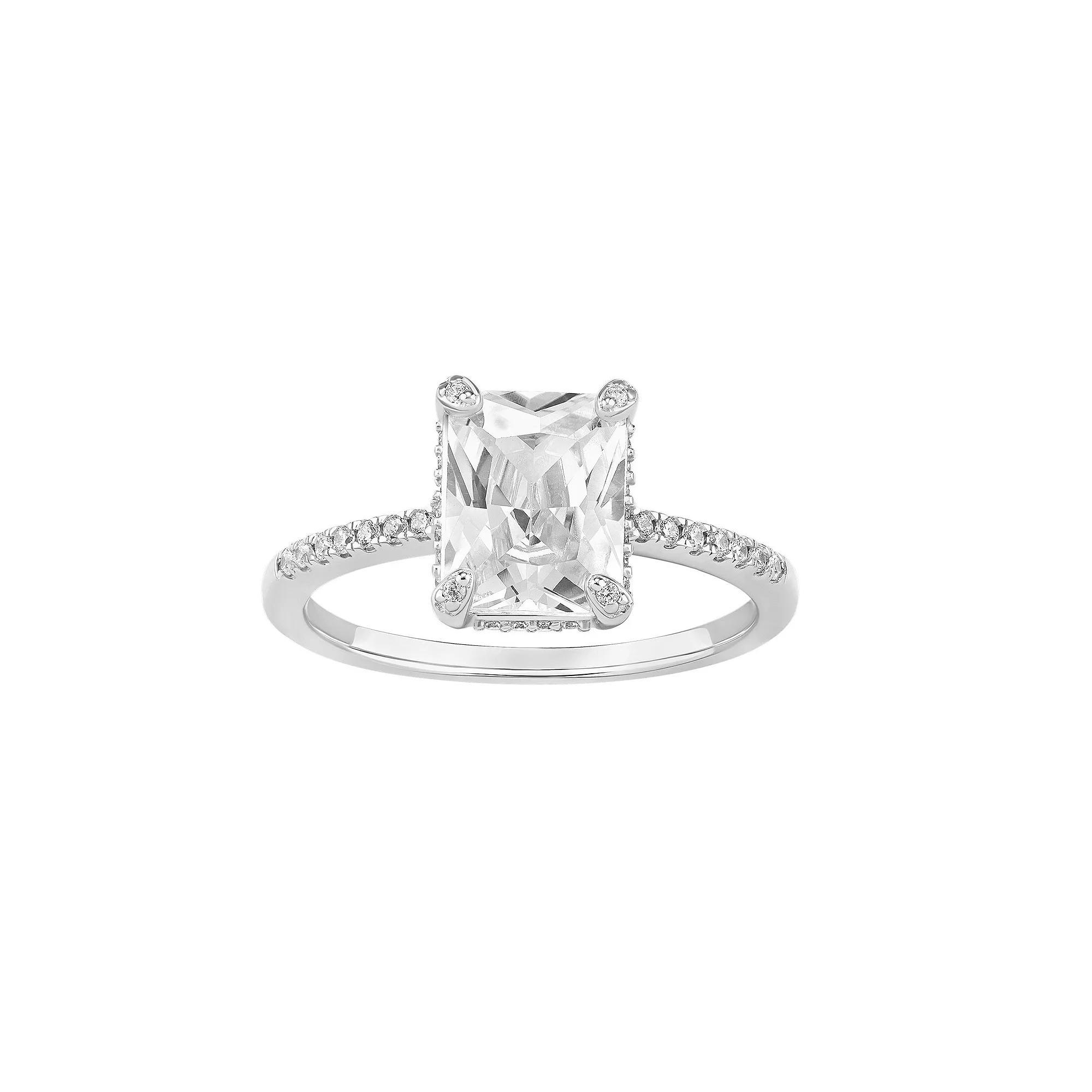 PRIMROSE Sterling Silver Cubic Zirconia Baguette Ring, Women's, Size: 7, Sterling Clear Product Image