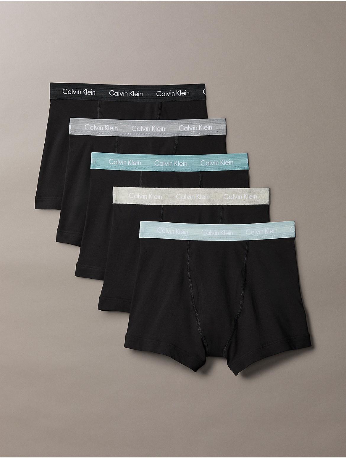 Calvin Klein Men's Cotton Stretch 5-Pack Trunk - Blue - L Product Image