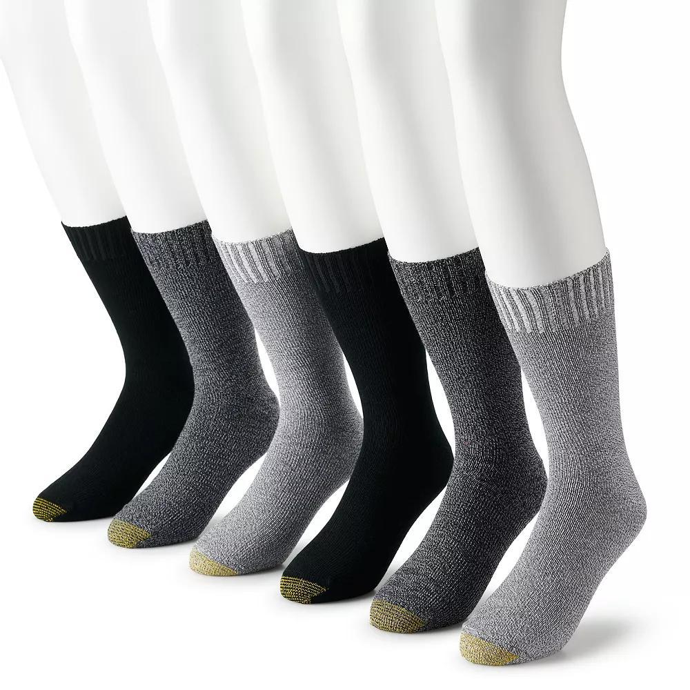 Men's GOLDTOE® 6-Pack Extended Size Hudson Crew Socks, Size: 12-16, Gray Marl Product Image