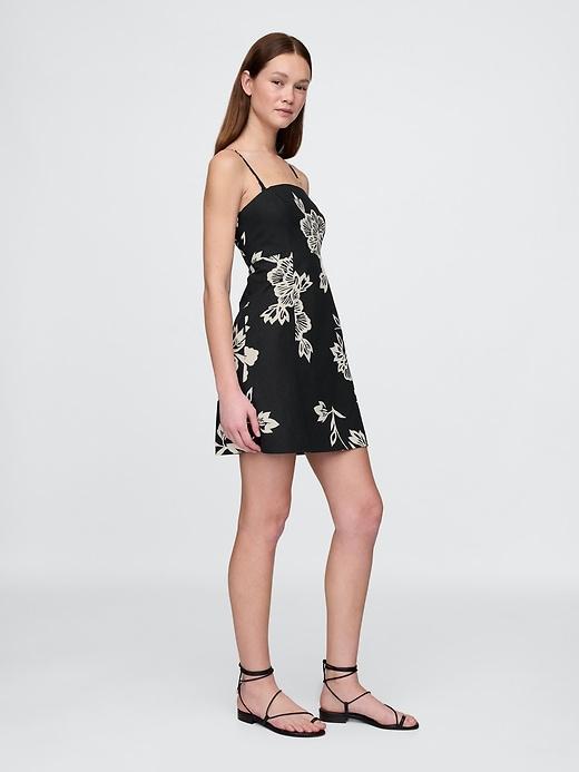 Linen-Blend Mini Dress Product Image