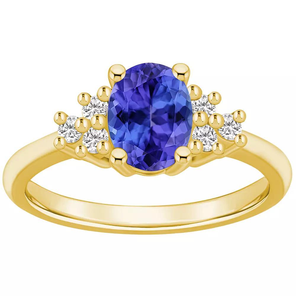 Alyson Layne 14k White Gold Oval Tanzanite & 1/5 Carat T.W. Diamond Ring, Women's, Size: 6 Product Image