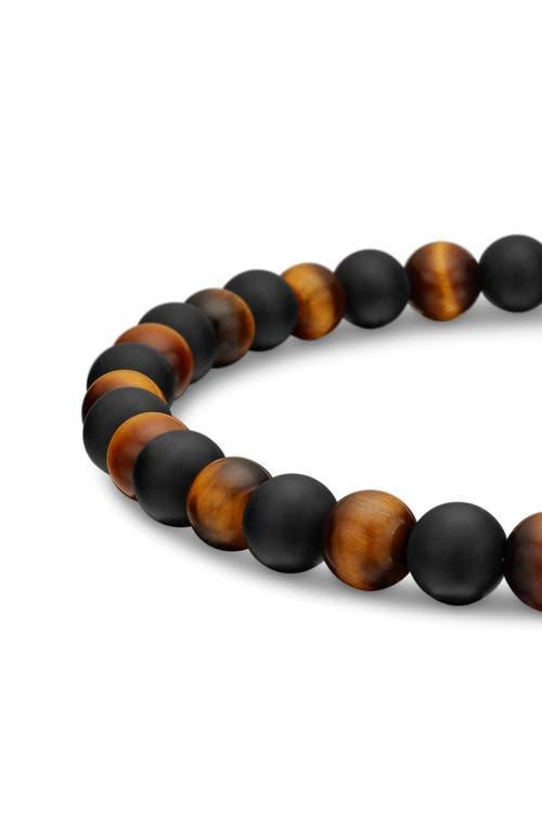 Mens Spiritual Beads Alternating Bracelet in Sterling Silver Product Image