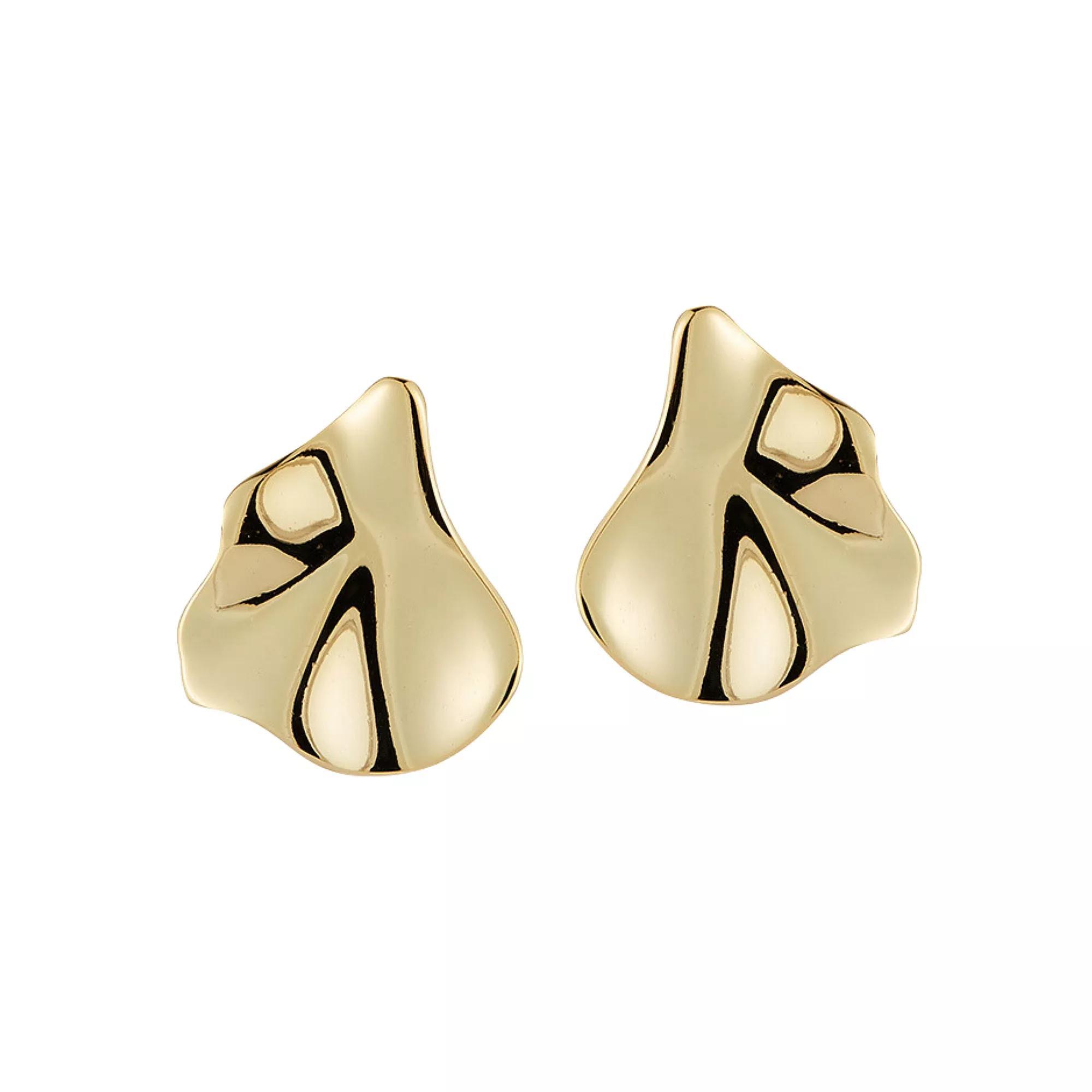 Sunkissed Sterling Wave Stud Earrings, Women's, Gold Tone Product Image