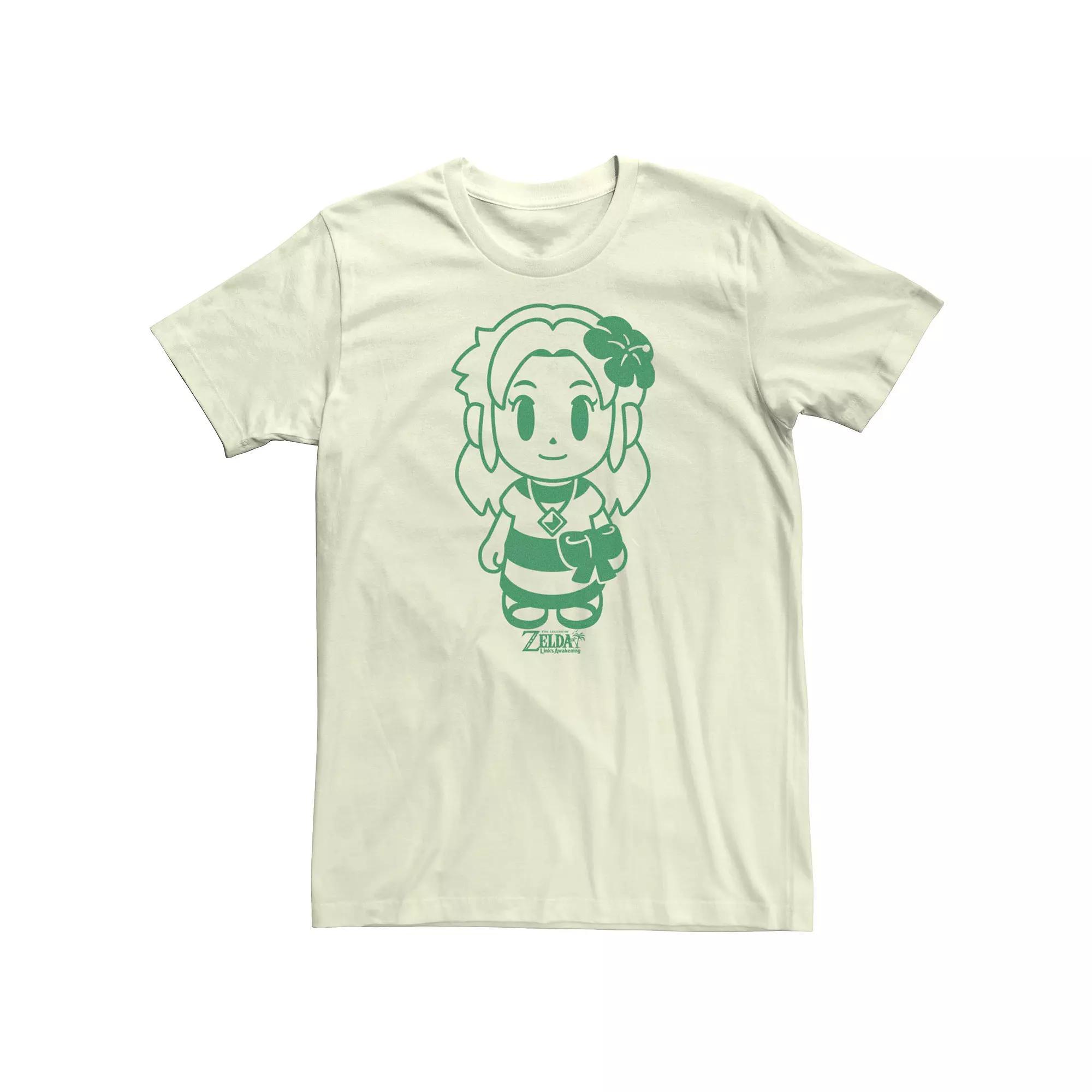 Mens Nintendo Links Awakening Zelda Green Out Line Short Sleeve Tee Product Image