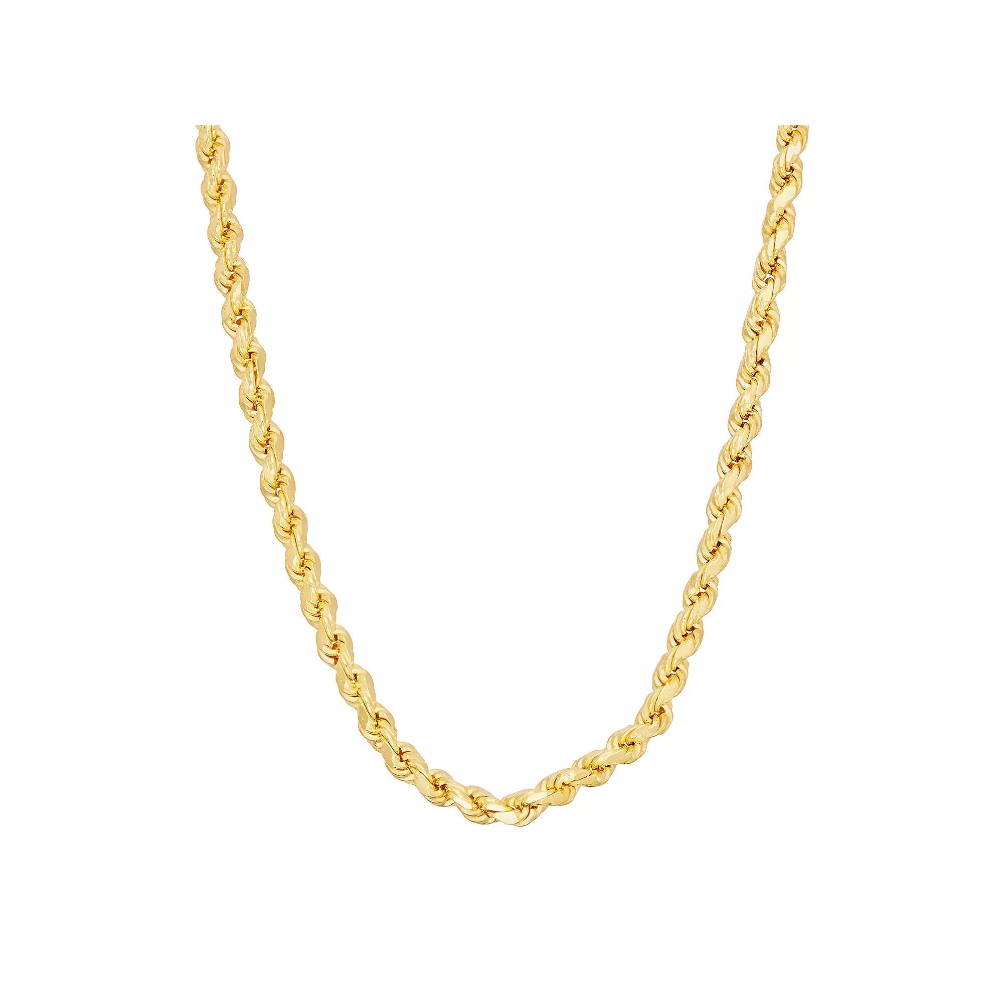 Jordan Blue 14k Gold Over Silver Rope Chain Necklace, Women's, Size: 20", Yellow Product Image