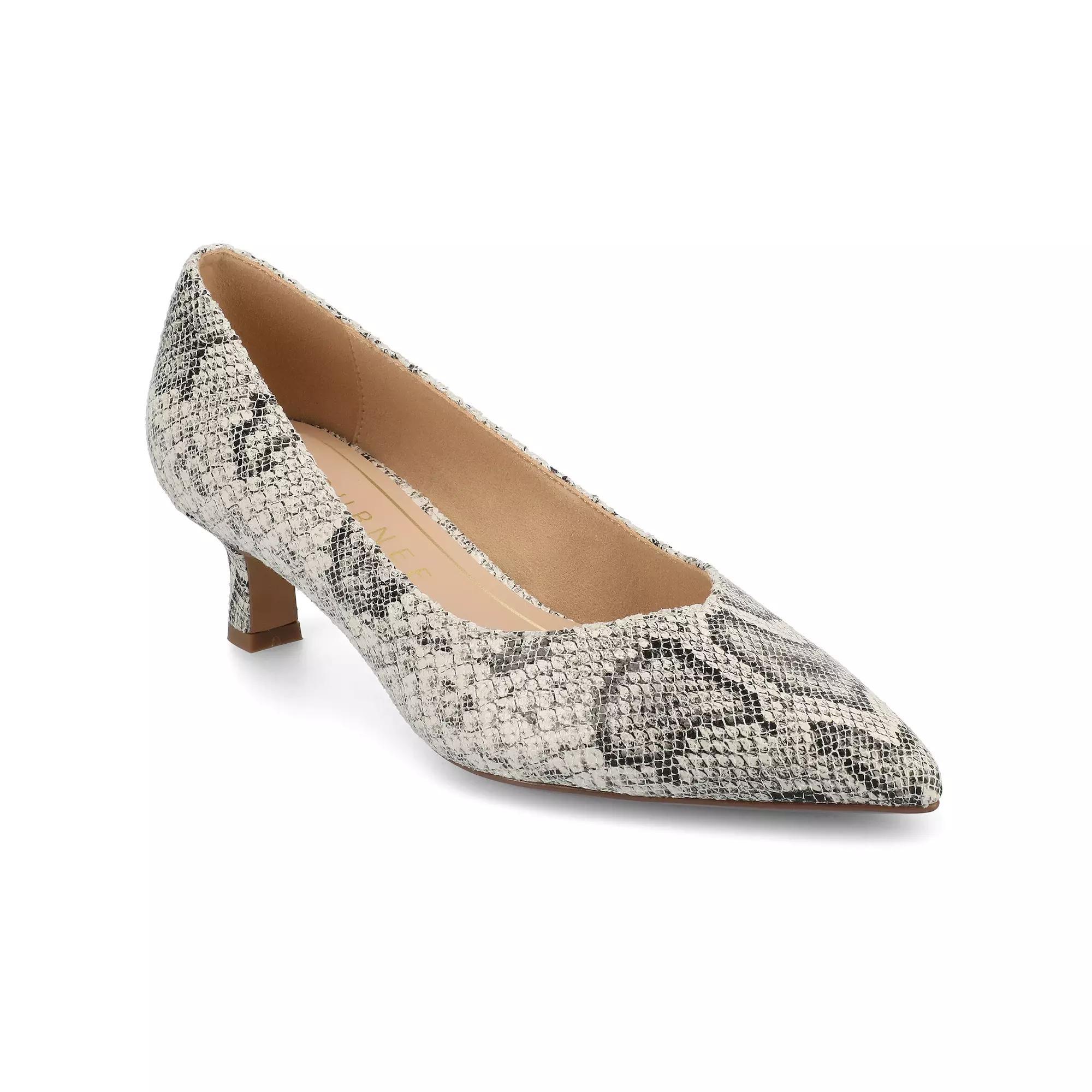 Journee Pammie Medium and Wide Width Women's Slip-On Kitten Heel Pumps, Size: 6, Snake Product Image