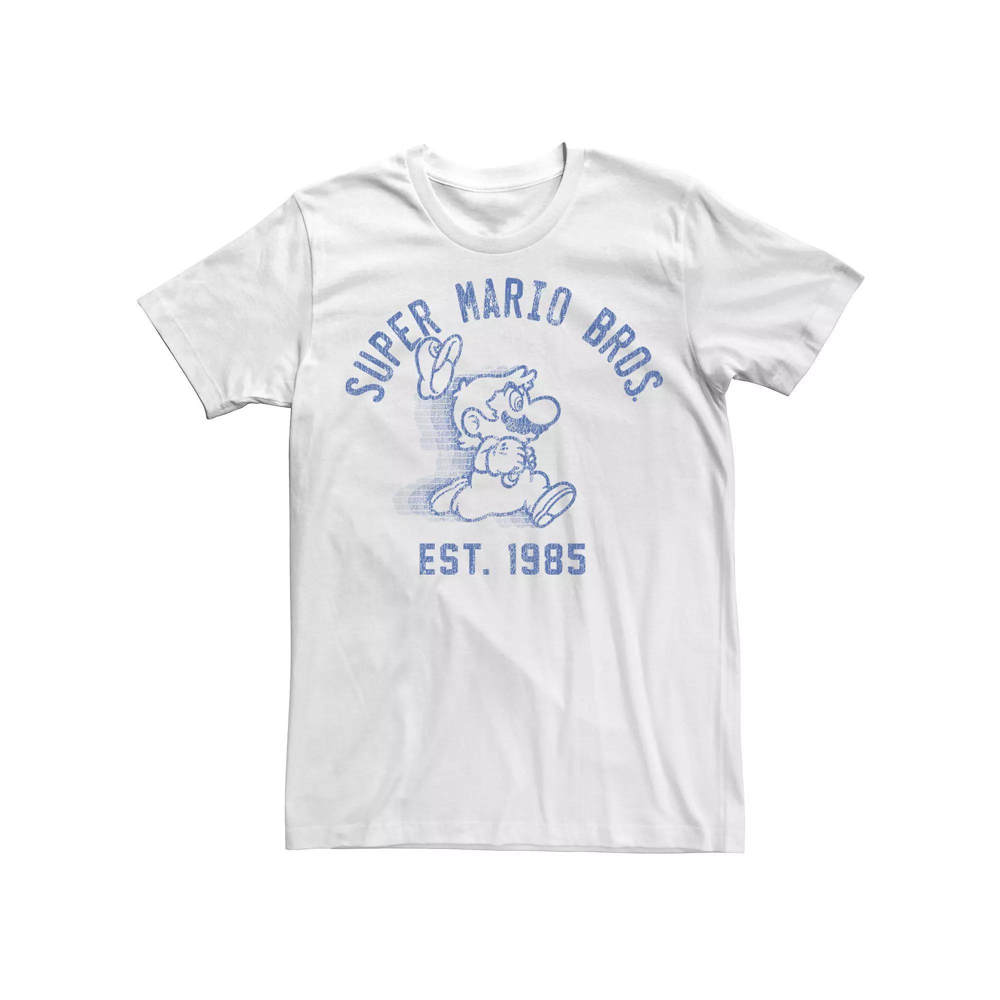 Men's Nintendo Super Mario Running Fade 1985 Vintage Tee, Size: XL, Athletic Grey Product Image