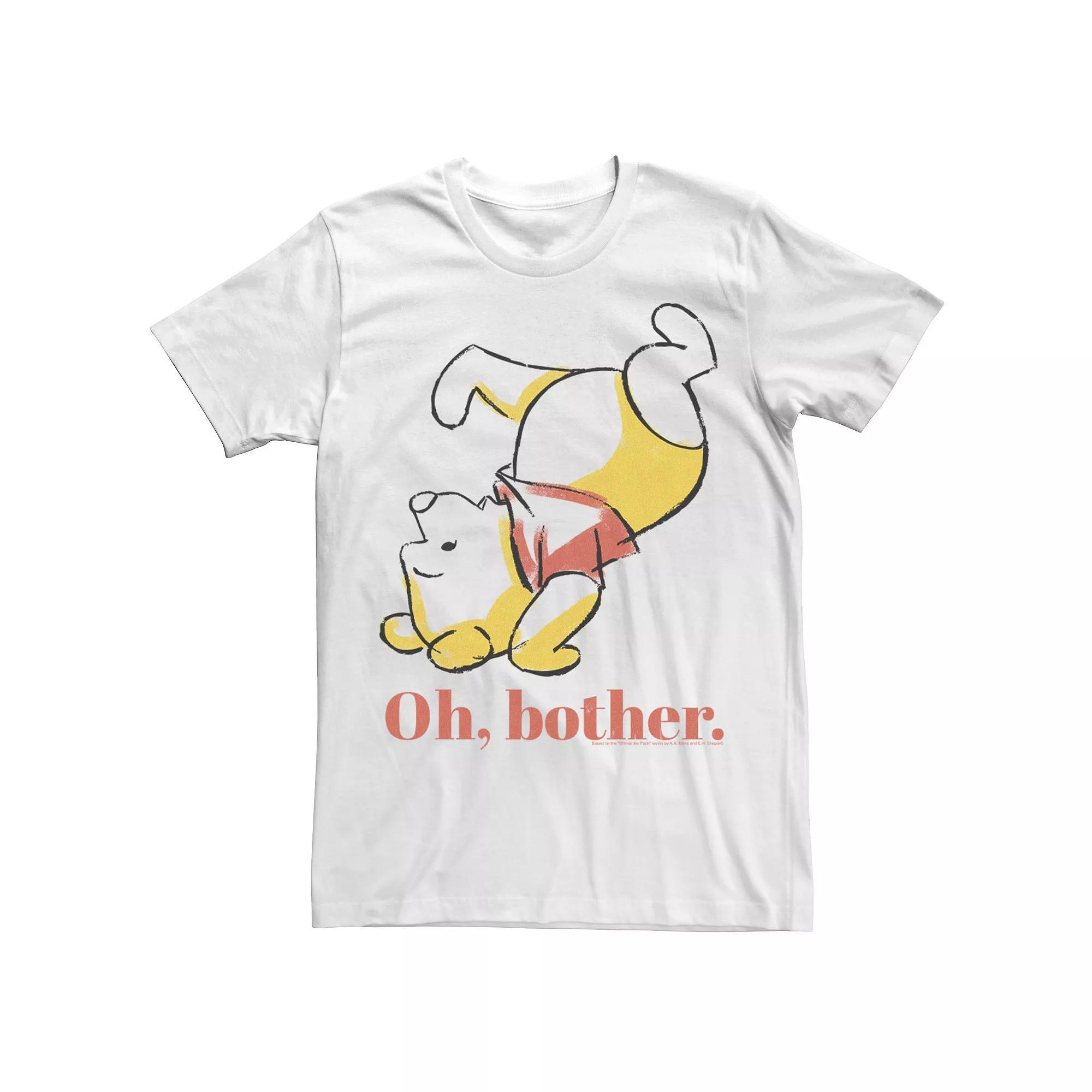 Disney's Winnie The Pooh Big & Tall Tumble Bear "Oh, Bother" Tee, Men's, Size: 4XL Tall, White Product Image