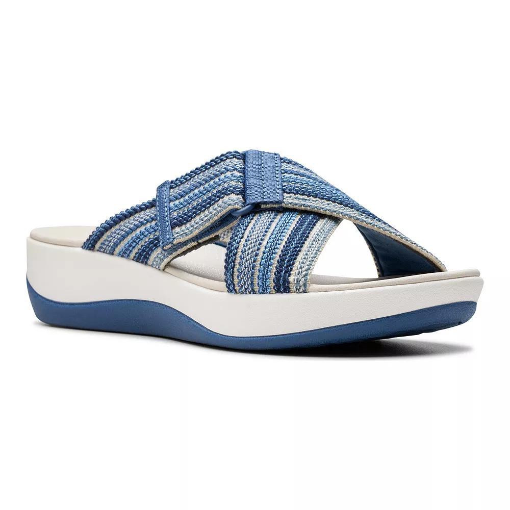 Clarks® Cloudsteppers Arla Wave Women's Slide Sandals, Size: 9, Blue Combi Product Image