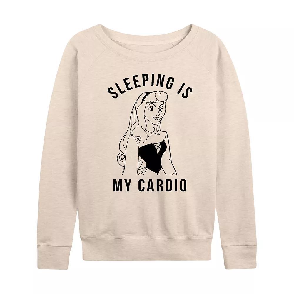 Disney's Sleeping Beauty Aurora Women's Sleeping Cardio French Terry Long Sleeve Tee, Girl's, Size: Small, Beige Khaki Product Image