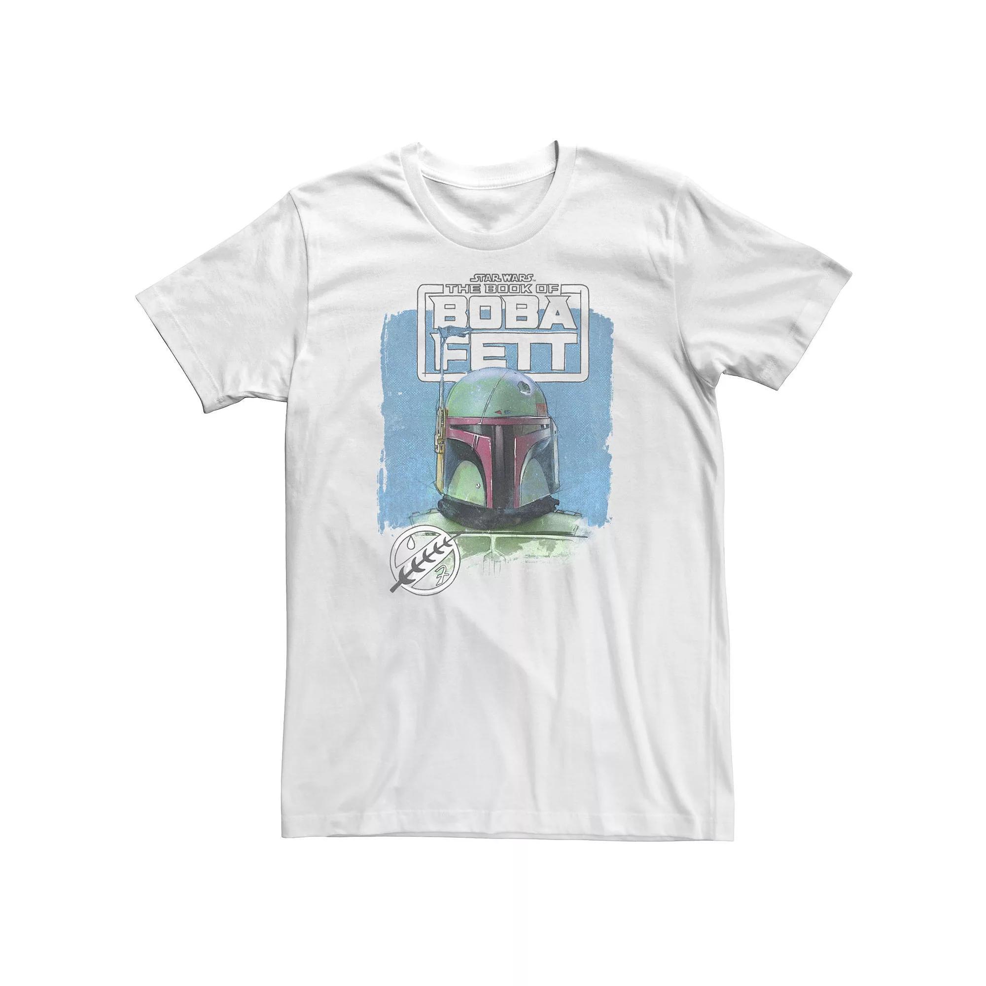 Big & Tall Star Wars Boba Fett Head Shot Sketch Tee, Men's, Size: XL Tall, White Product Image
