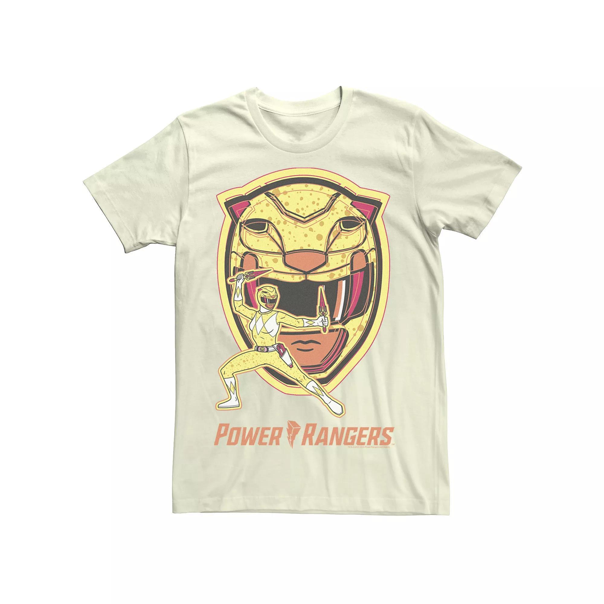 Men's Power Rangers Yellow Ranger Hero Shot Tee, Size: Medium, Natural Product Image