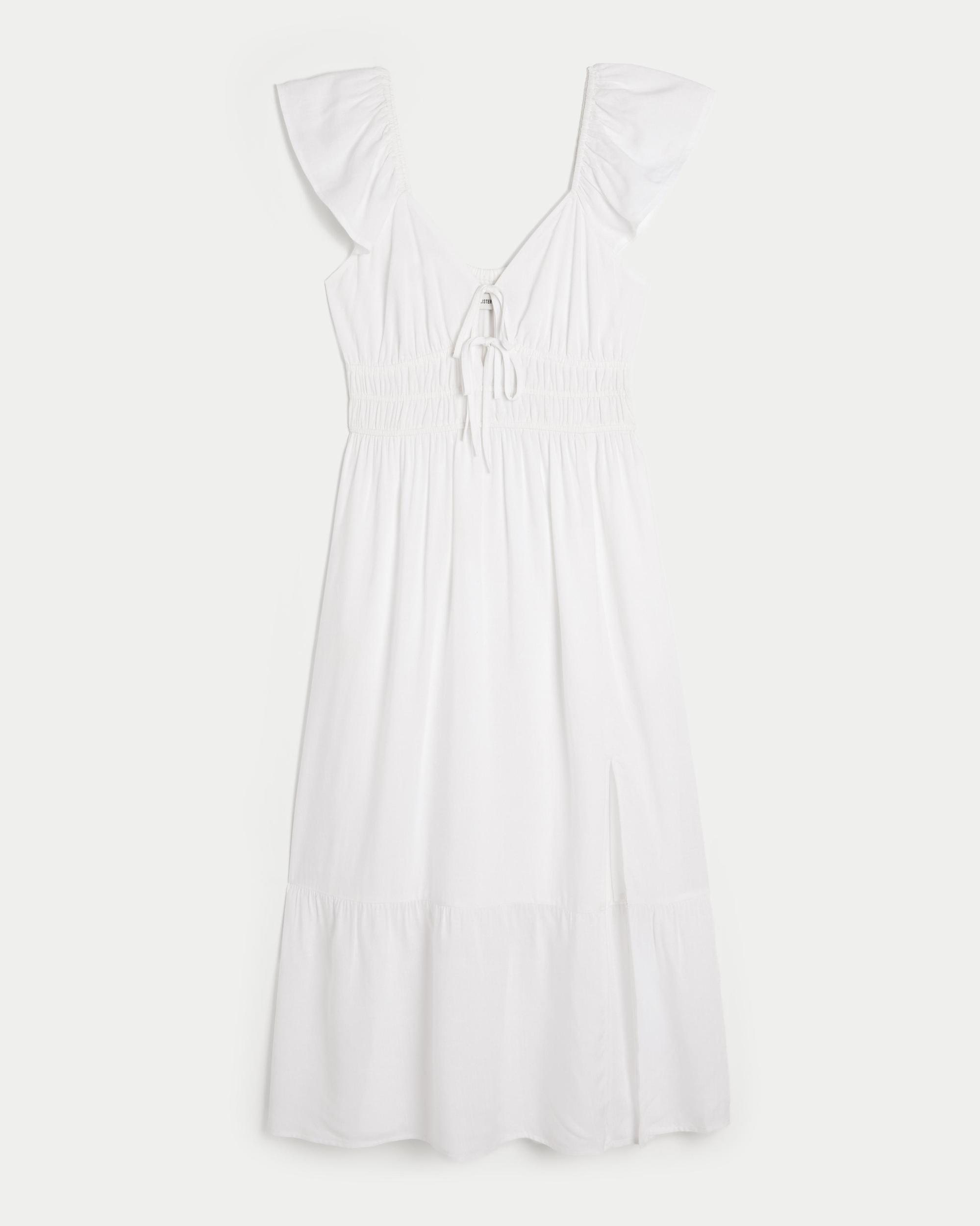 Flutter Sleeve Double-Tie Midi Dress Product Image