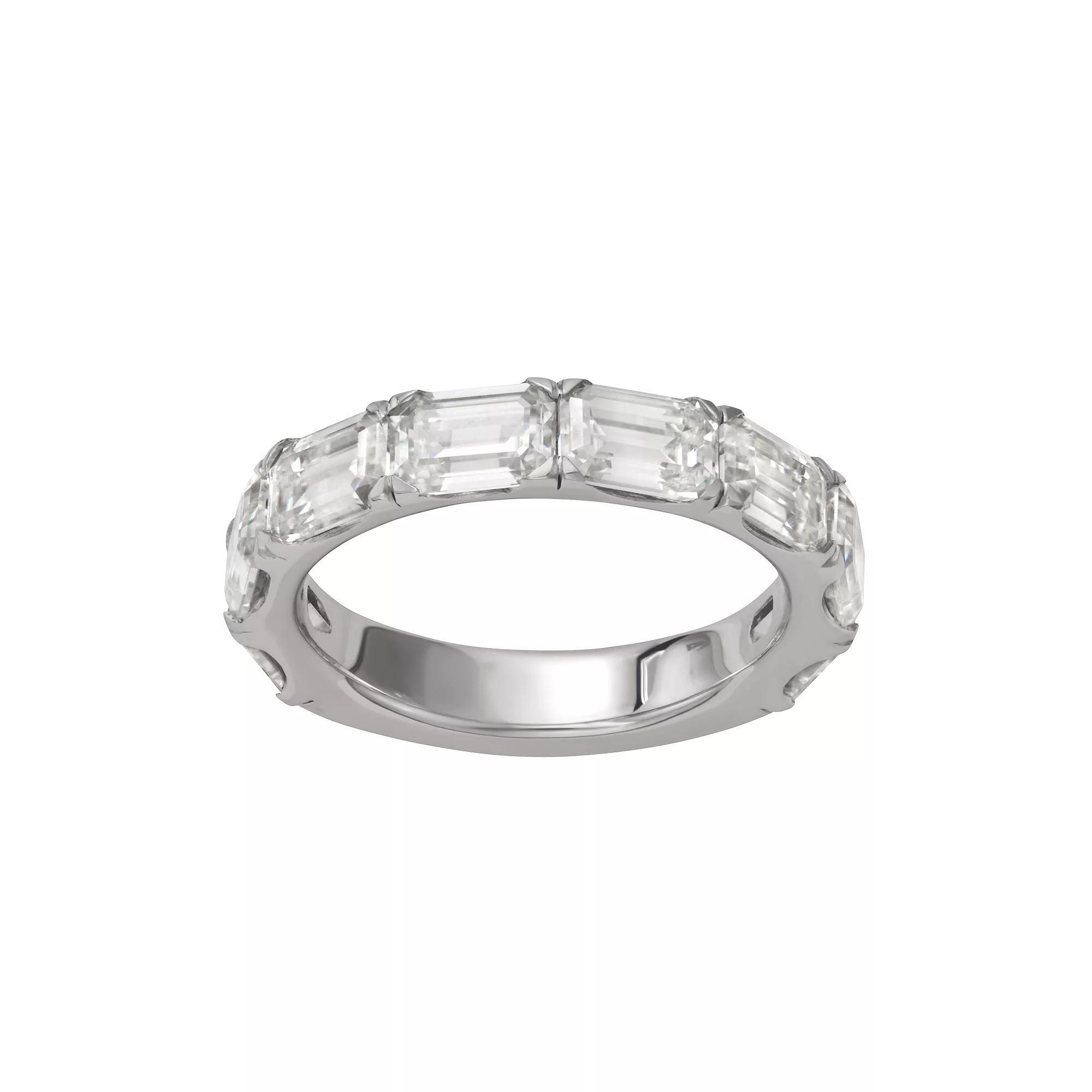 Moissanite Outlet Sterling Silver 4 5/8 Carat T.W. Emerald Cut Lab-Created Moissanite Anniversary Band, Women's, Size: 6 Product Image