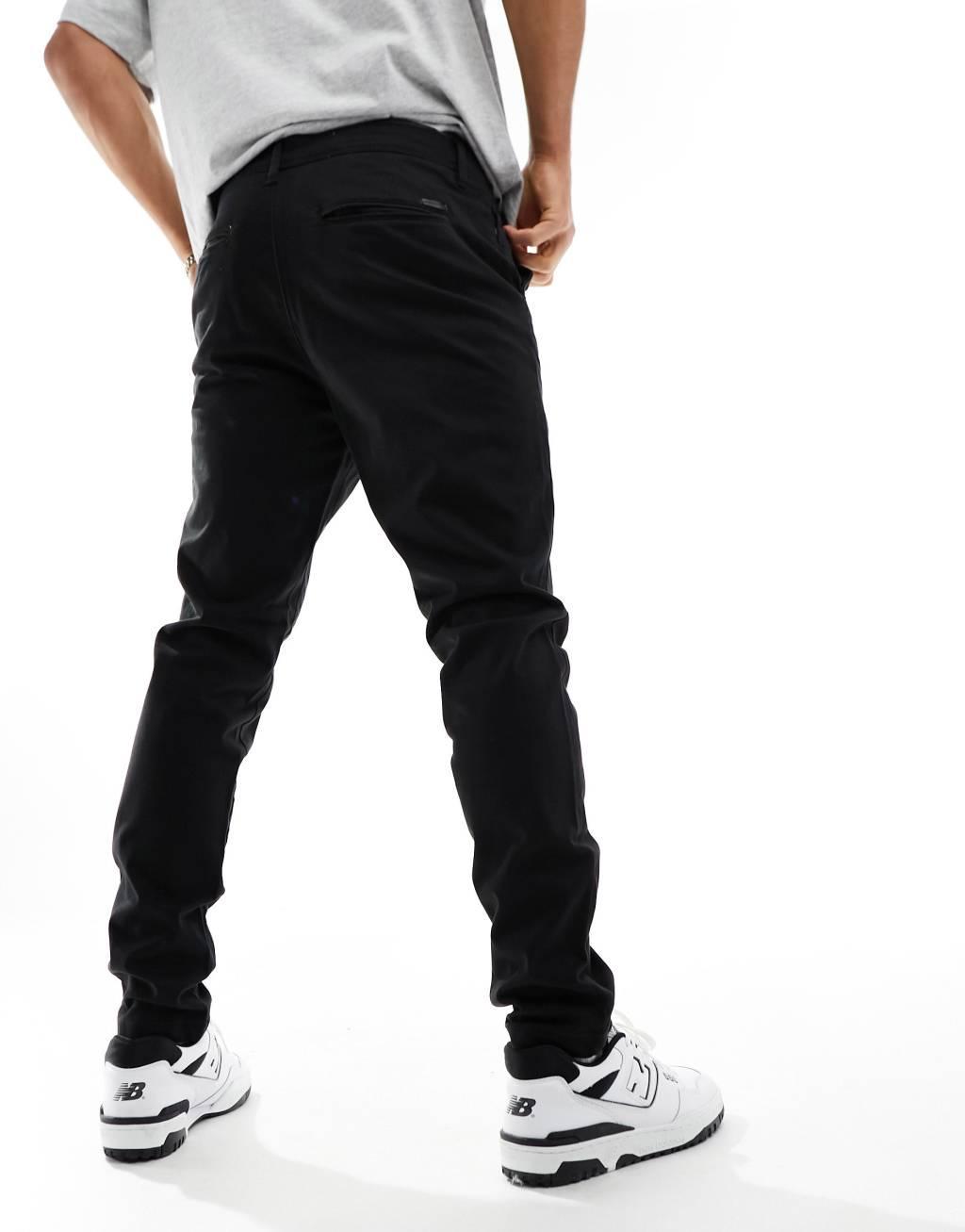 Jack & Jones Intelligence slim fit chinos in black  Product Image