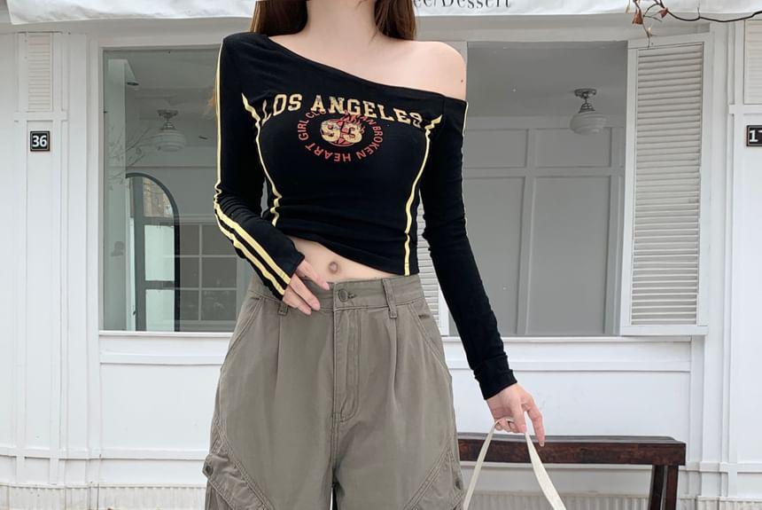 Mid Waist Plain Ruched Wide Leg Cargo Pants Product Image