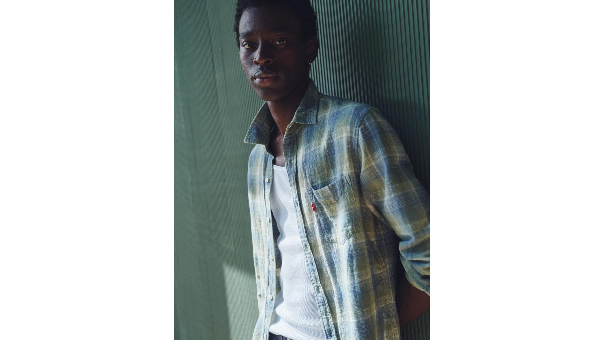 Sunset One Pocket Cotton Linen Standard Fit Shirt Product Image