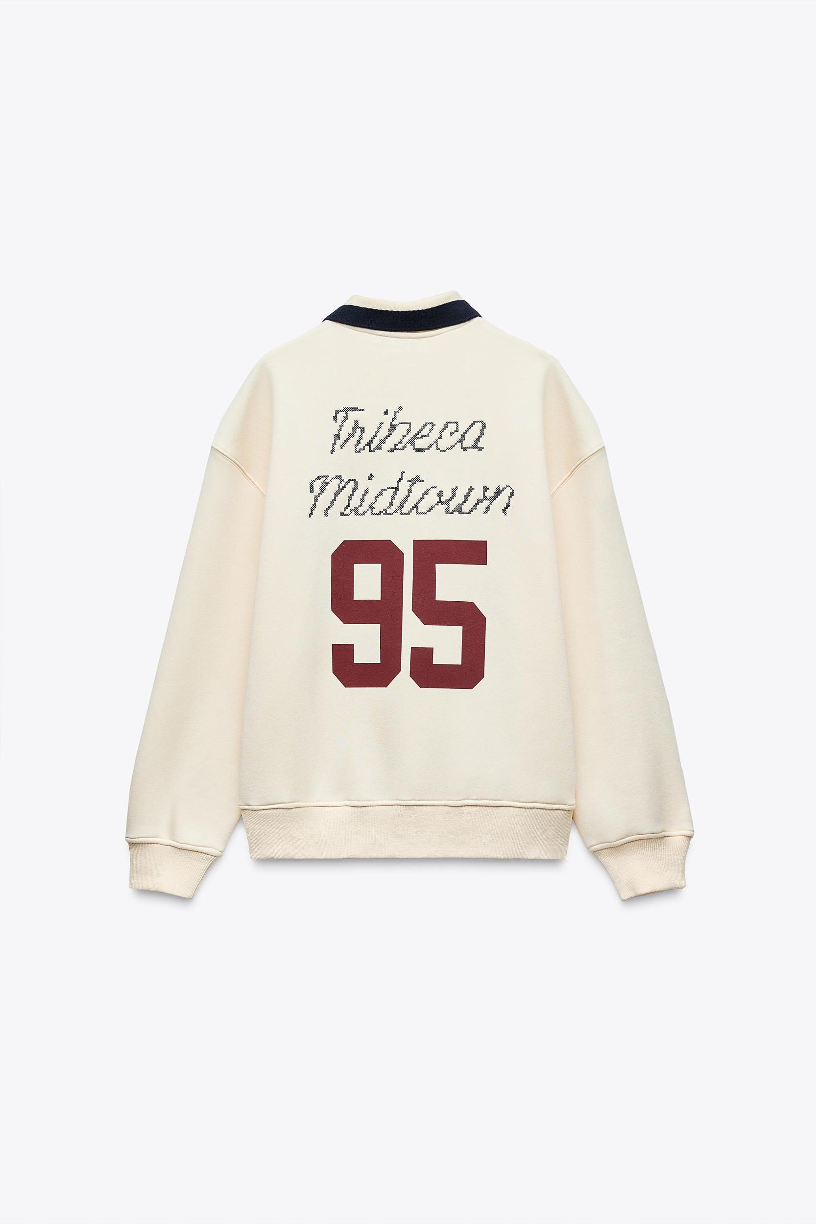 TEXT DETAIL POLO COLLAR SWEATSHIRT Product Image