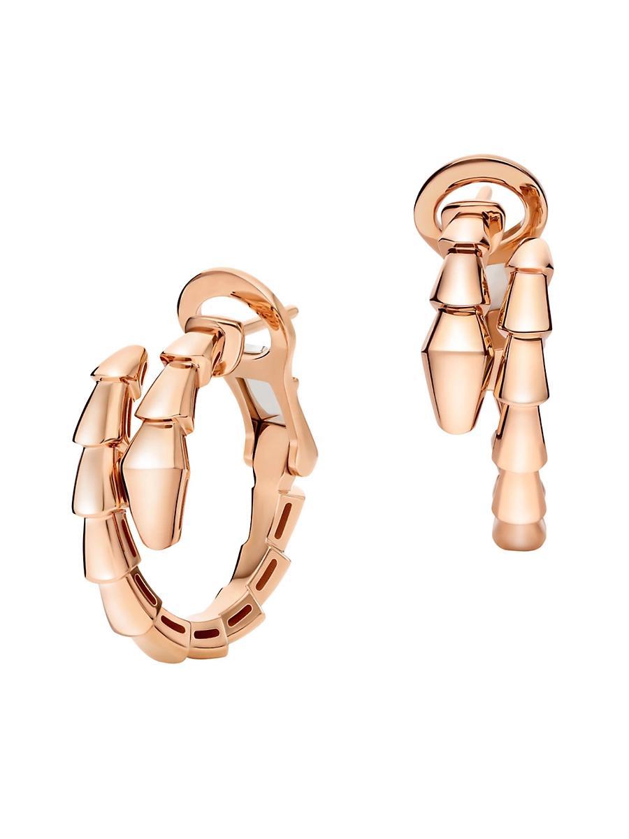 Womens Serpenti Viper 18K Gold Hoop Earrings Product Image