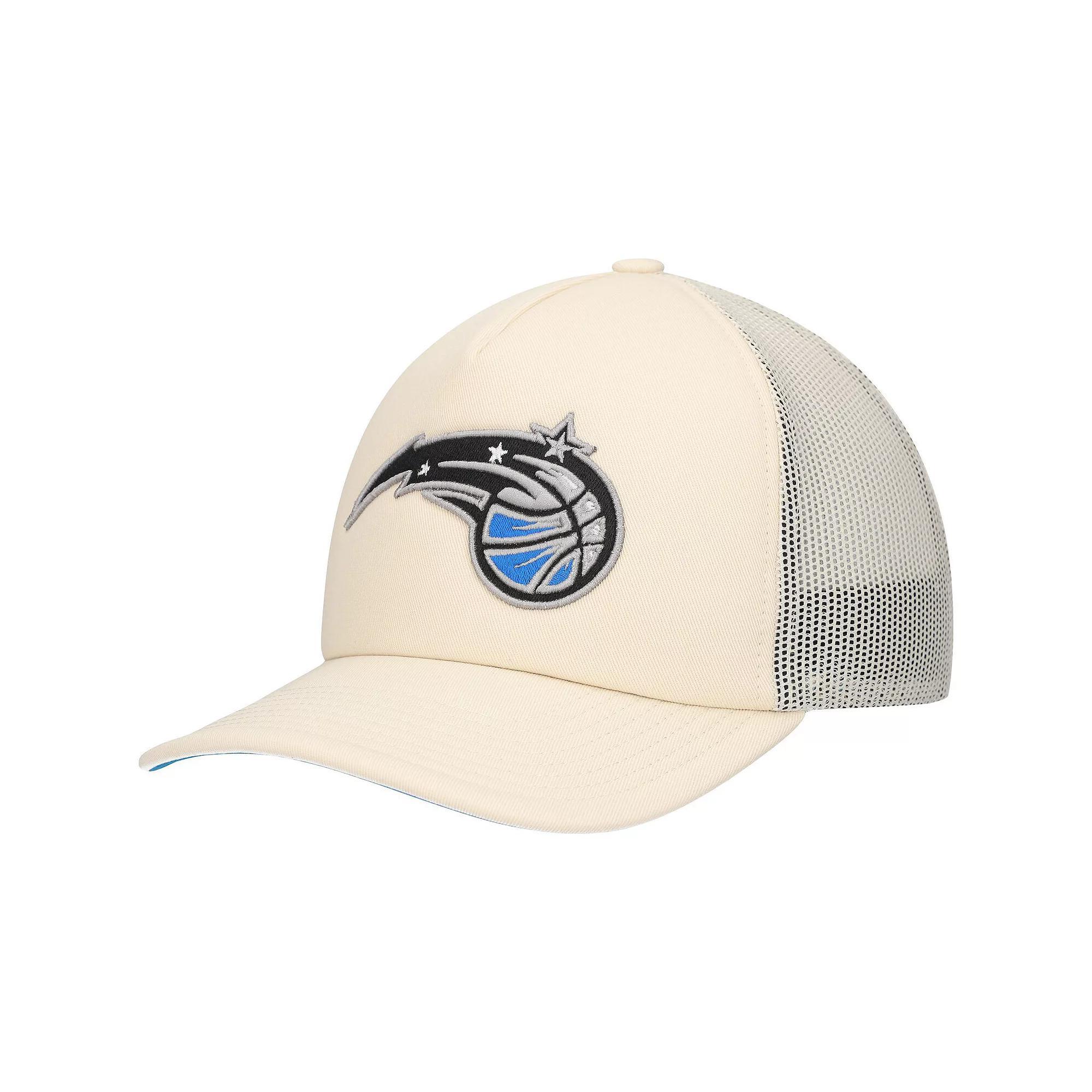 Mens Mitchell & Ness Cream Orlando Magic Trucker Adjustable Hat Product Image