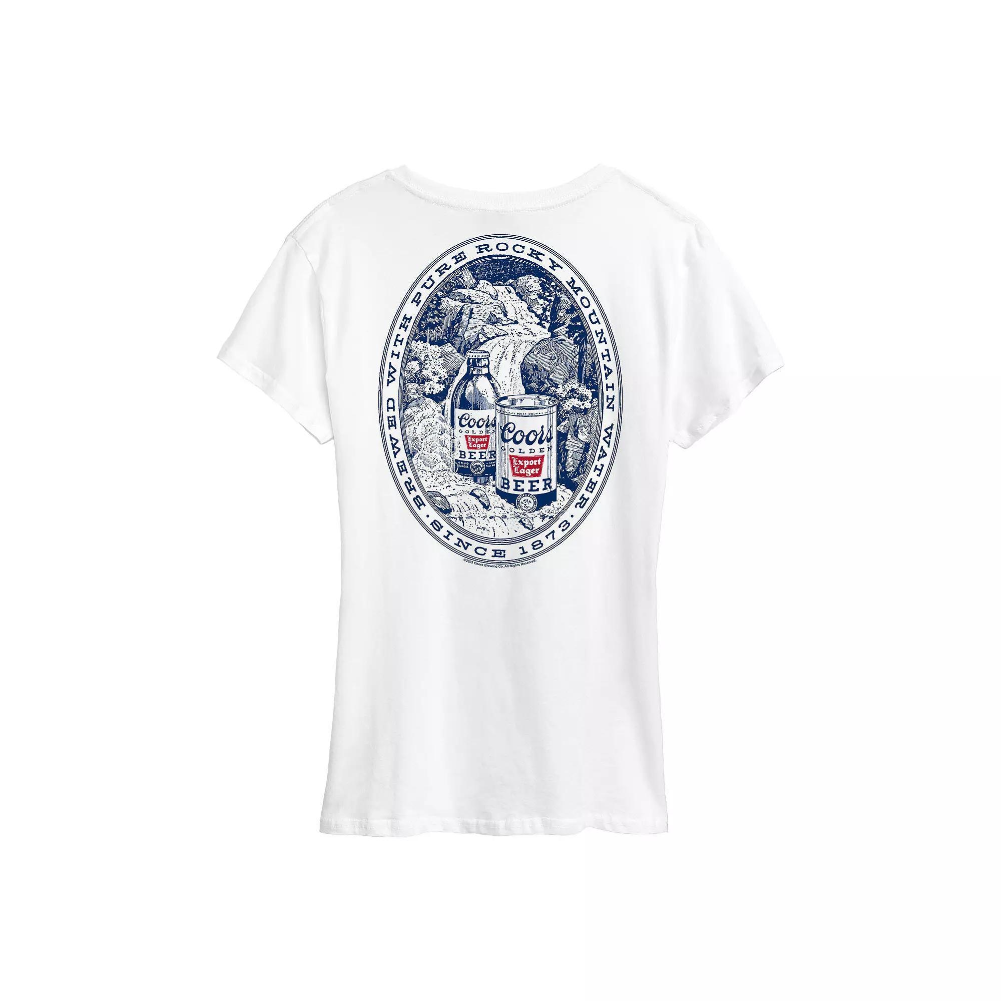 Womens Coors Banquet Rocky Mountain Graphic Tee Grey Gray Product Image