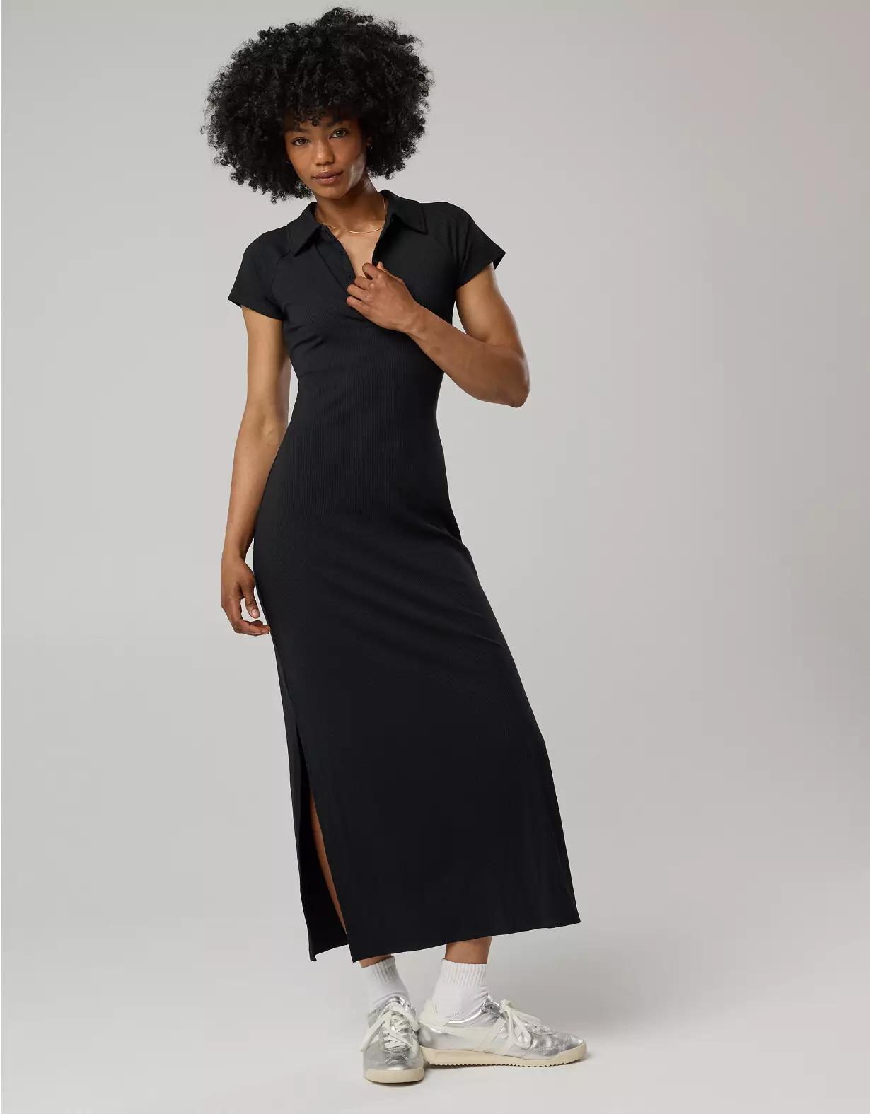 OFFLINE By Aerie Thumbs Up Heavyweight Polo Maxi Dress Product Image