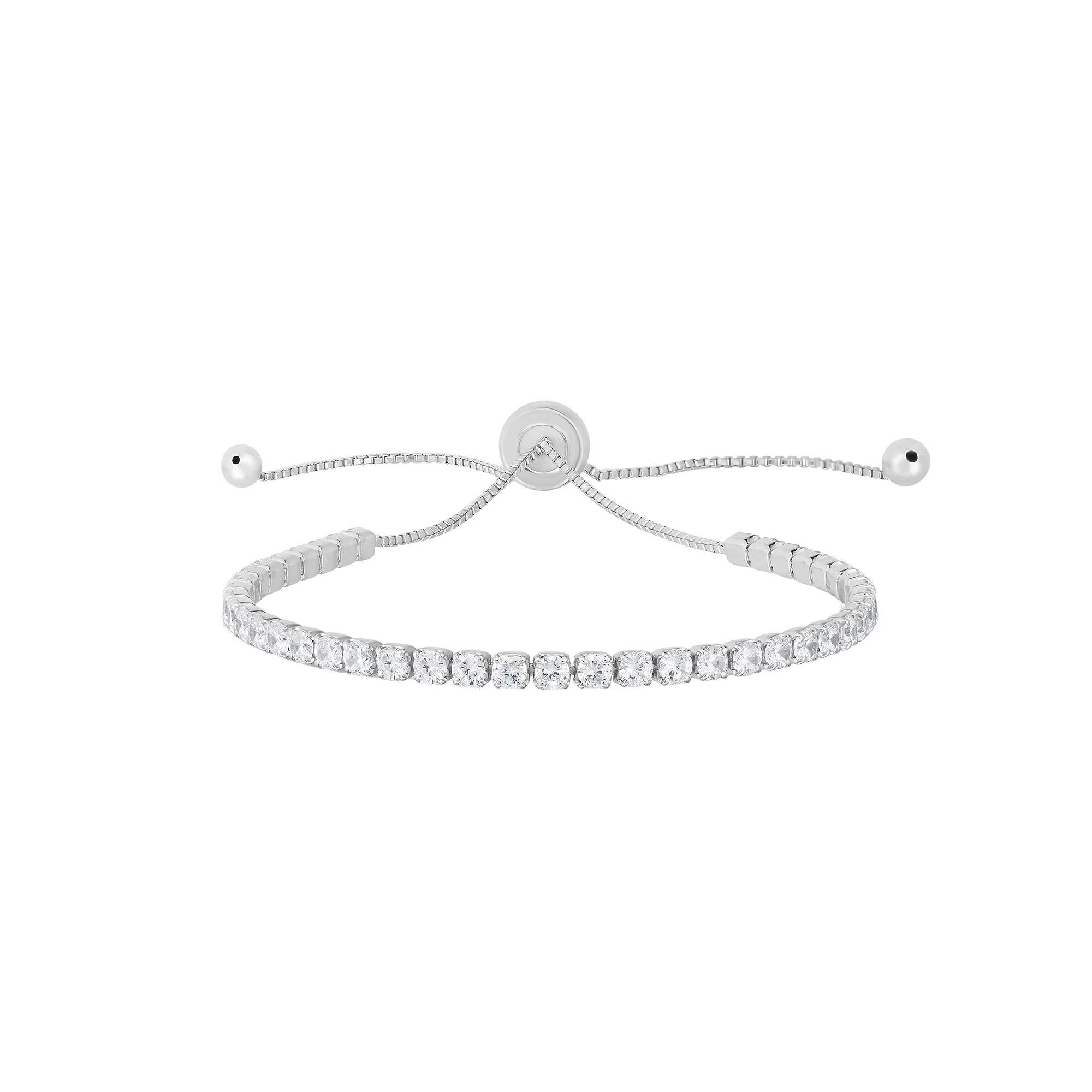 Sunkissed Sterling Cubic Zirconia Adjustable Tennis Bracelet, Women's, Gold Tone Product Image