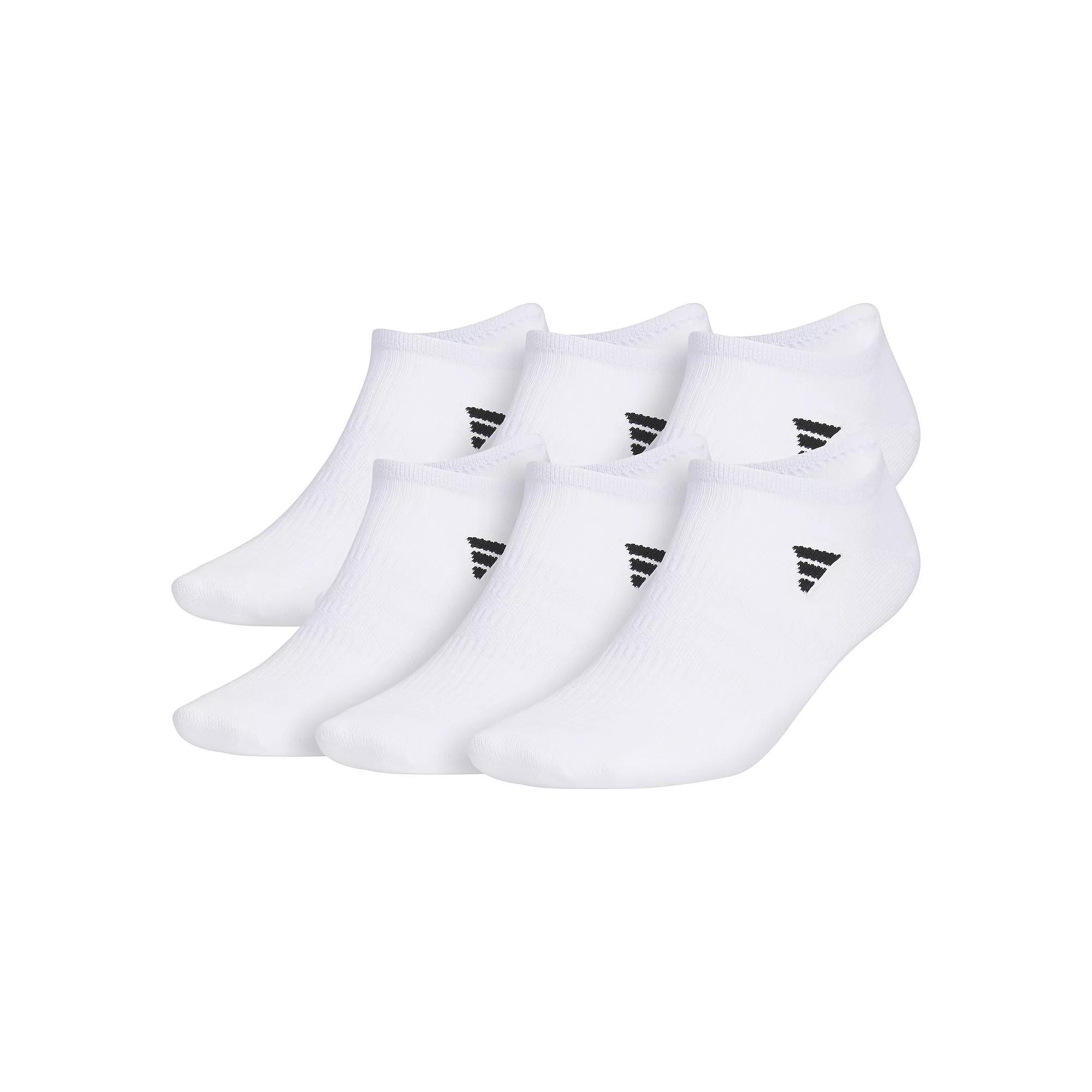 Men's adidas 6-Pack Superlite 3.0 No-Show Socks, Size: 8-12, White Black Product Image