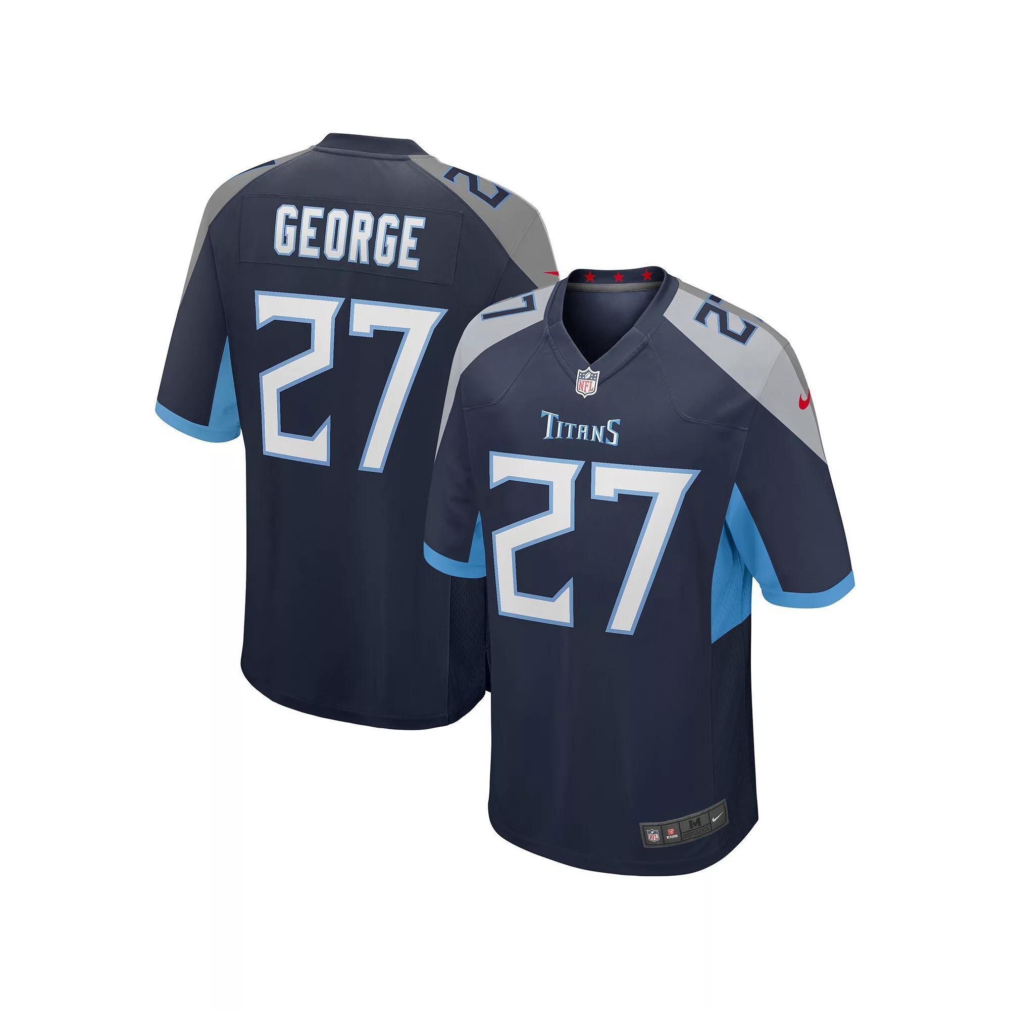 Men's Nike Eddie George Navy Tennessee Titans Game Retired Player Jersey, Size: XL, Blue Product Image