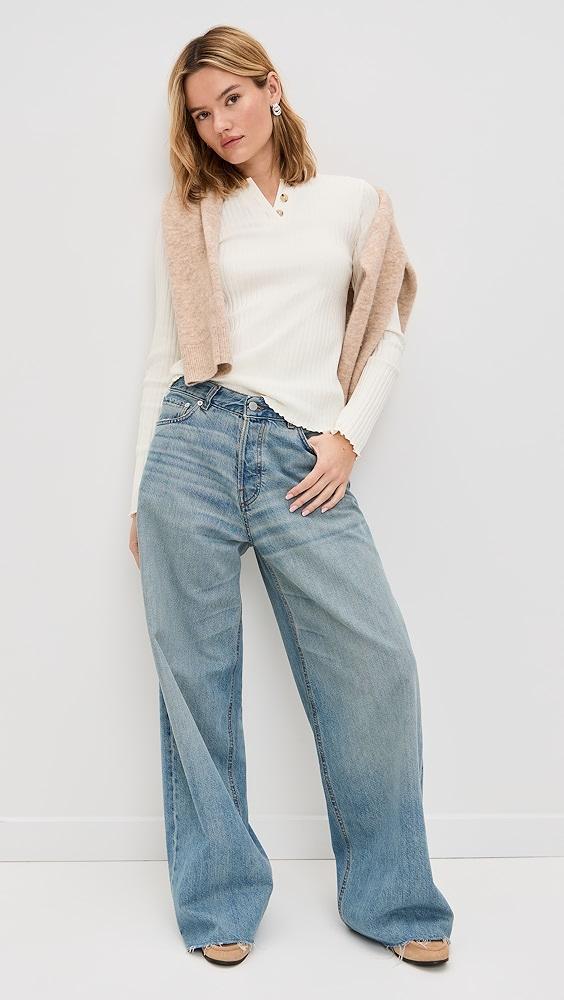 Vince Rib Long Sleeve Henley | Shopbop Product Image