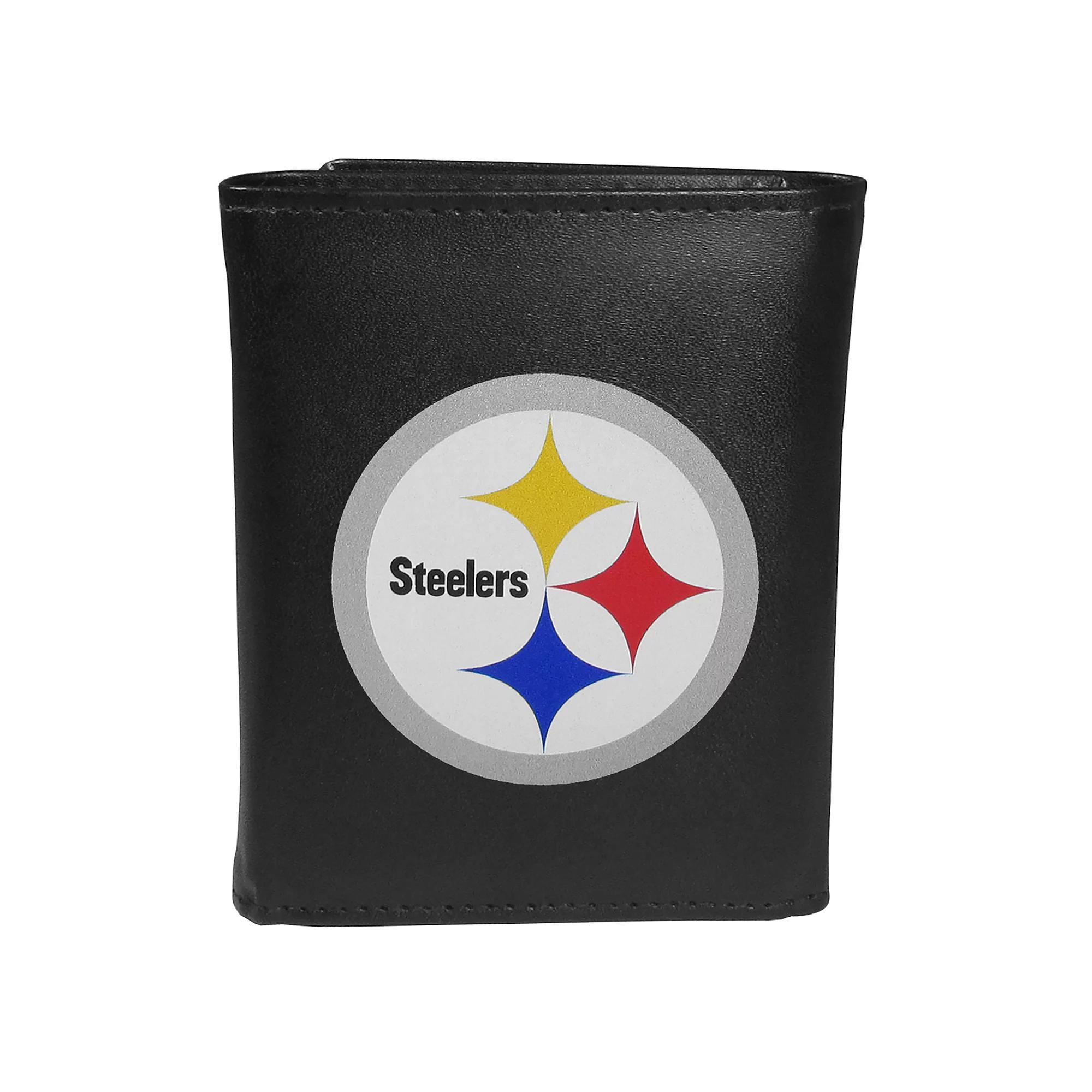 Men's Pittsburgh Steelers Logo Tri-Fold Wallet, Team Product Image
