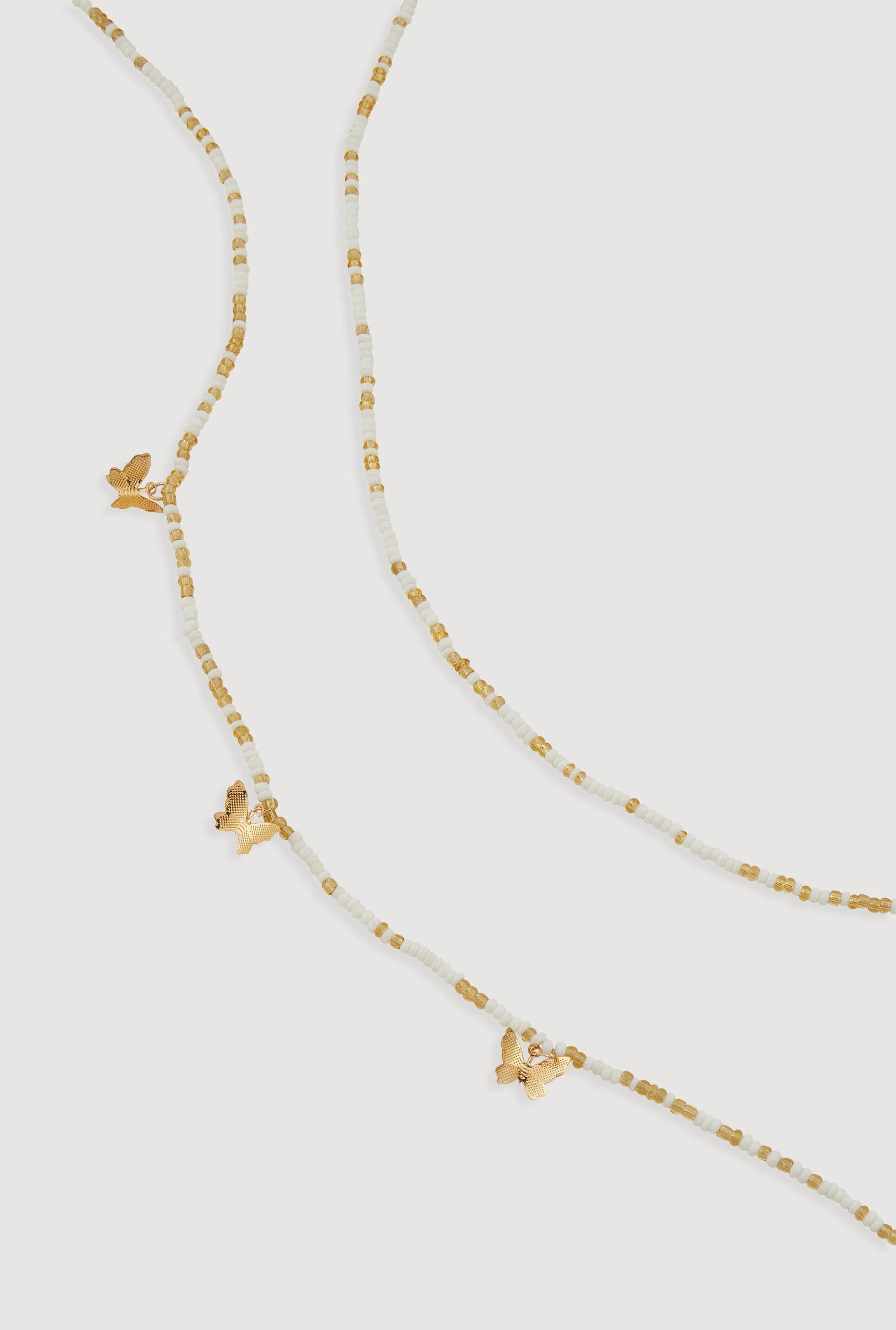 Butterfly Beaded Belly Chain 2 Pack Female Product Image