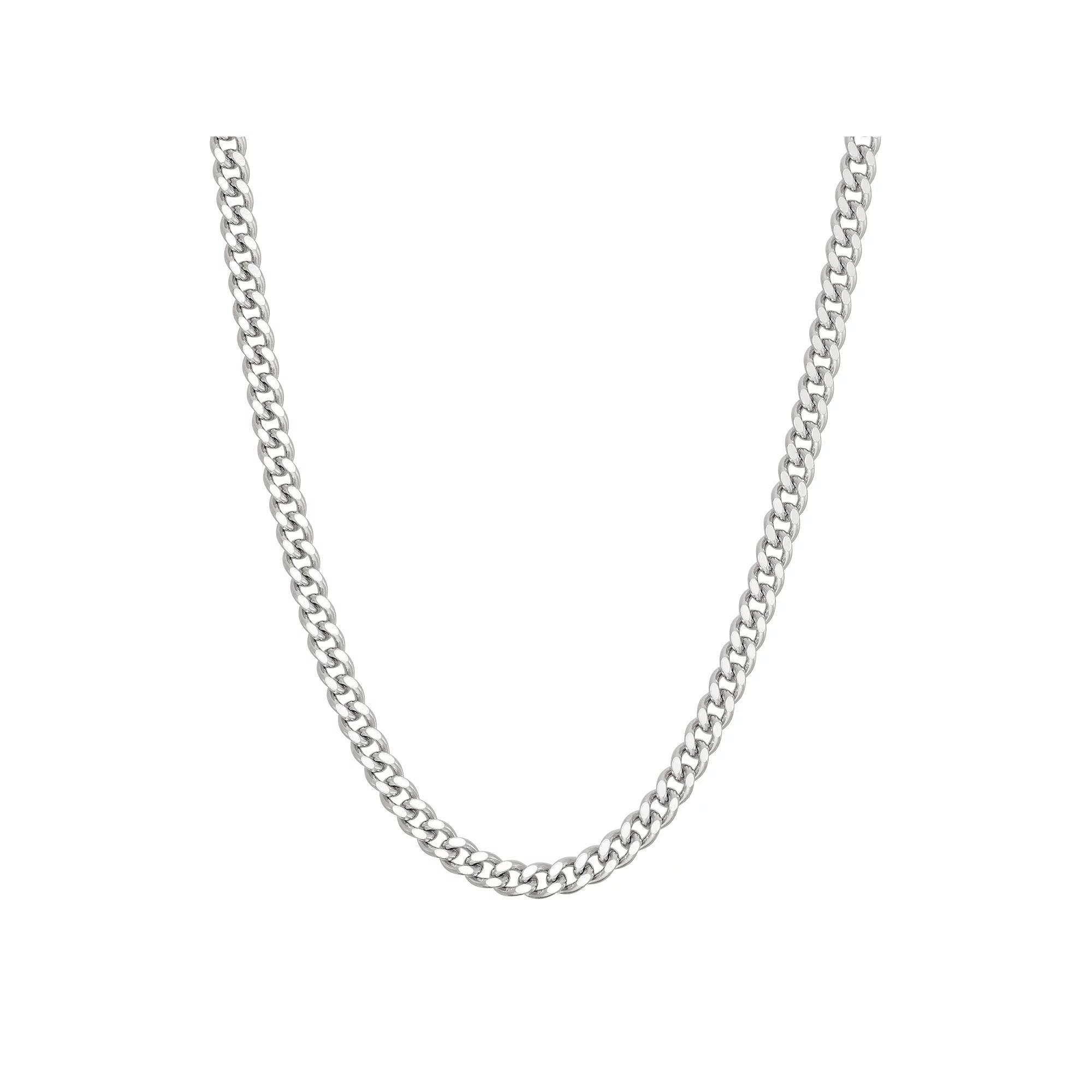 Jordan Blue Sterling Silver Curb Chain Necklace, Women's, Size: 16", Grey Product Image