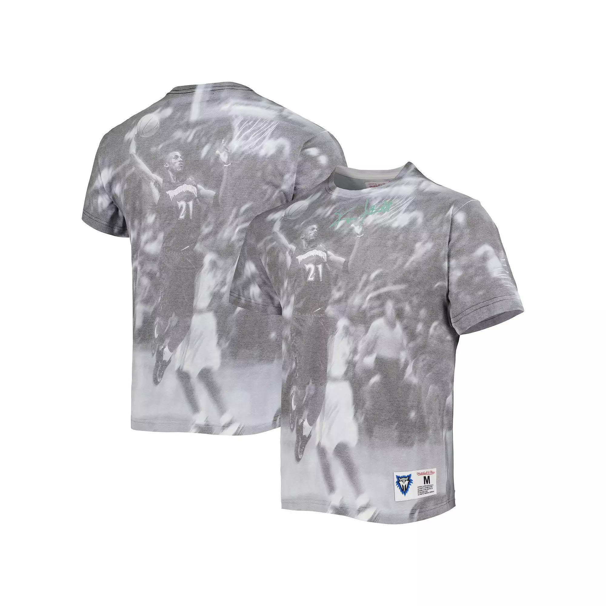 Men's Mitchell & Ness Kevin Garnett Gray Minnesota Timberwolves Above The Rim Sublimated T-Shirt, Size: Medium, Grey Product Image