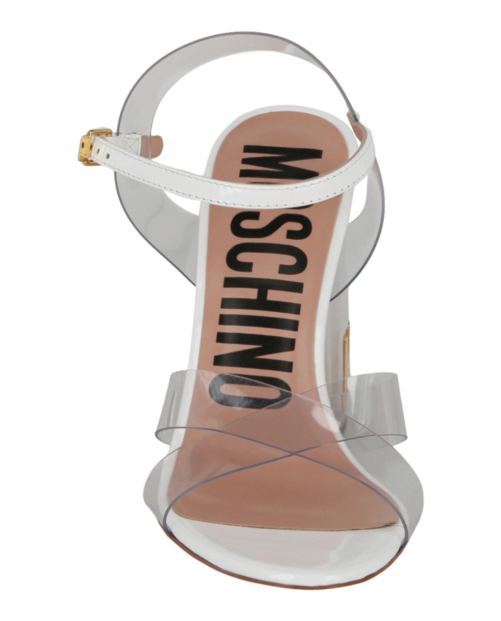 Moschino Transparent Logo Heel Sandals Product Image