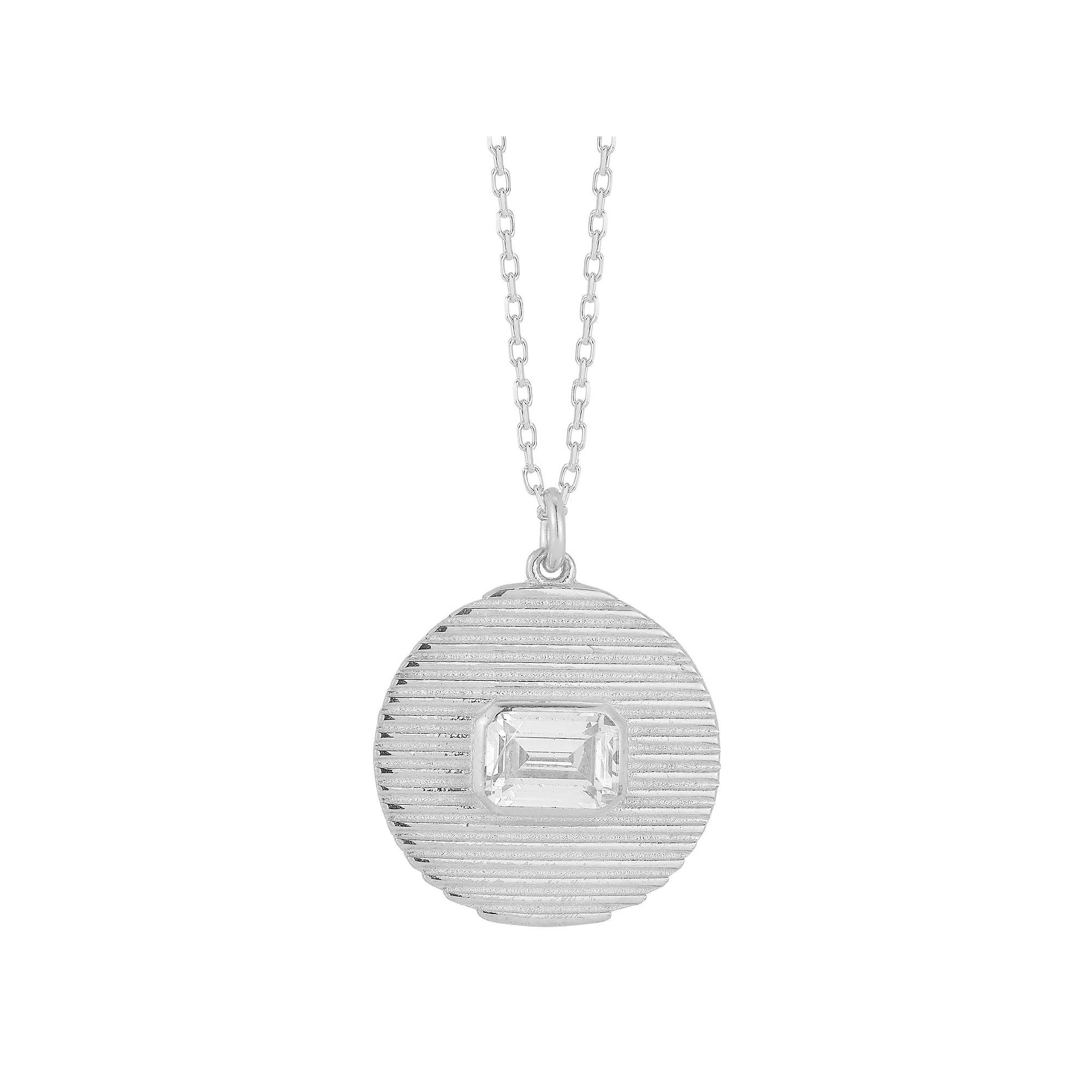 Sunkissed Sterling Cubic Zirconia Circle Pendant Necklace, Women's, Size: 18", Silver Tone Product Image