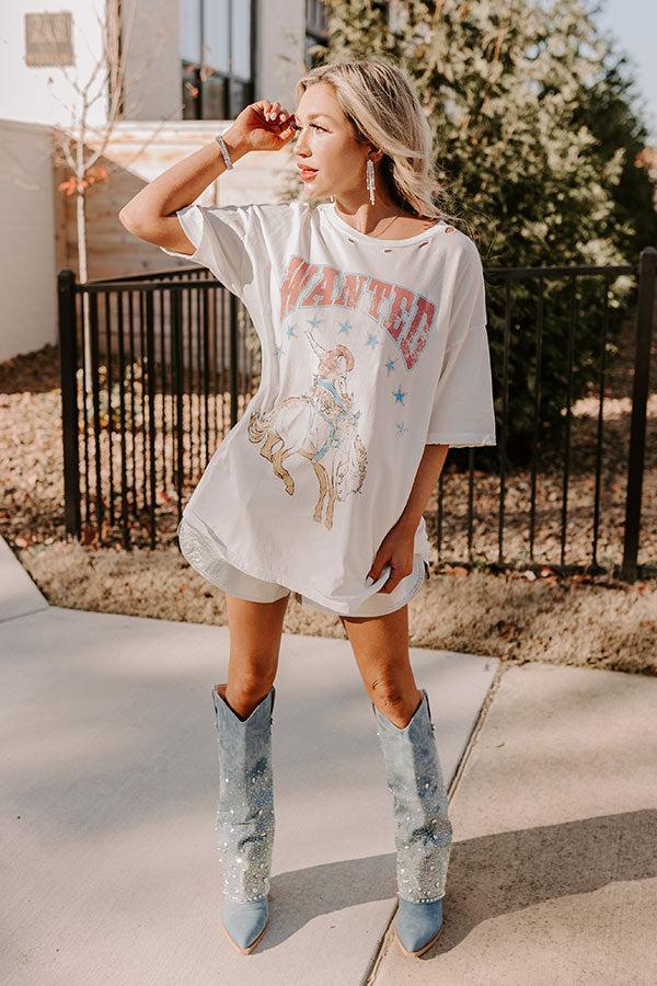 Wanted Cowboy Distressed Graphic Tee Product Image