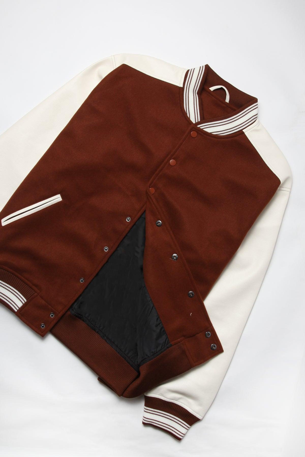 TRS - Vegan Varsity Jacket - Brown Product Image