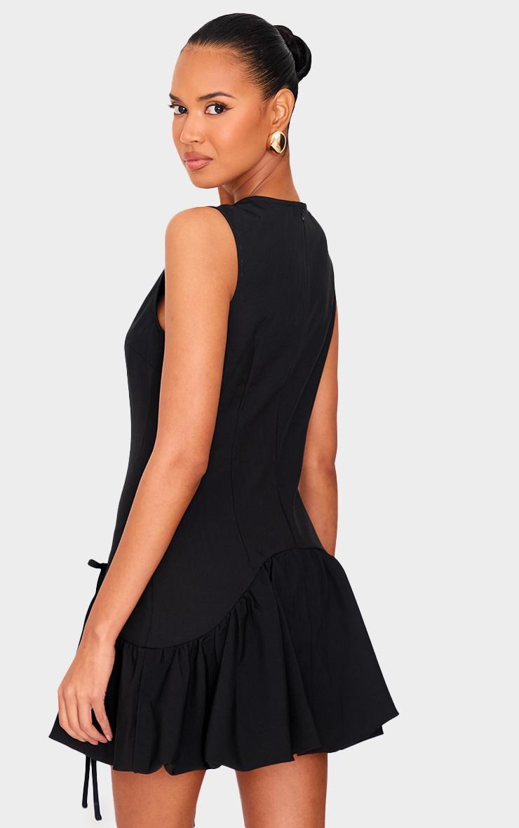 Black Racer Puffball Mini Dress Product Image