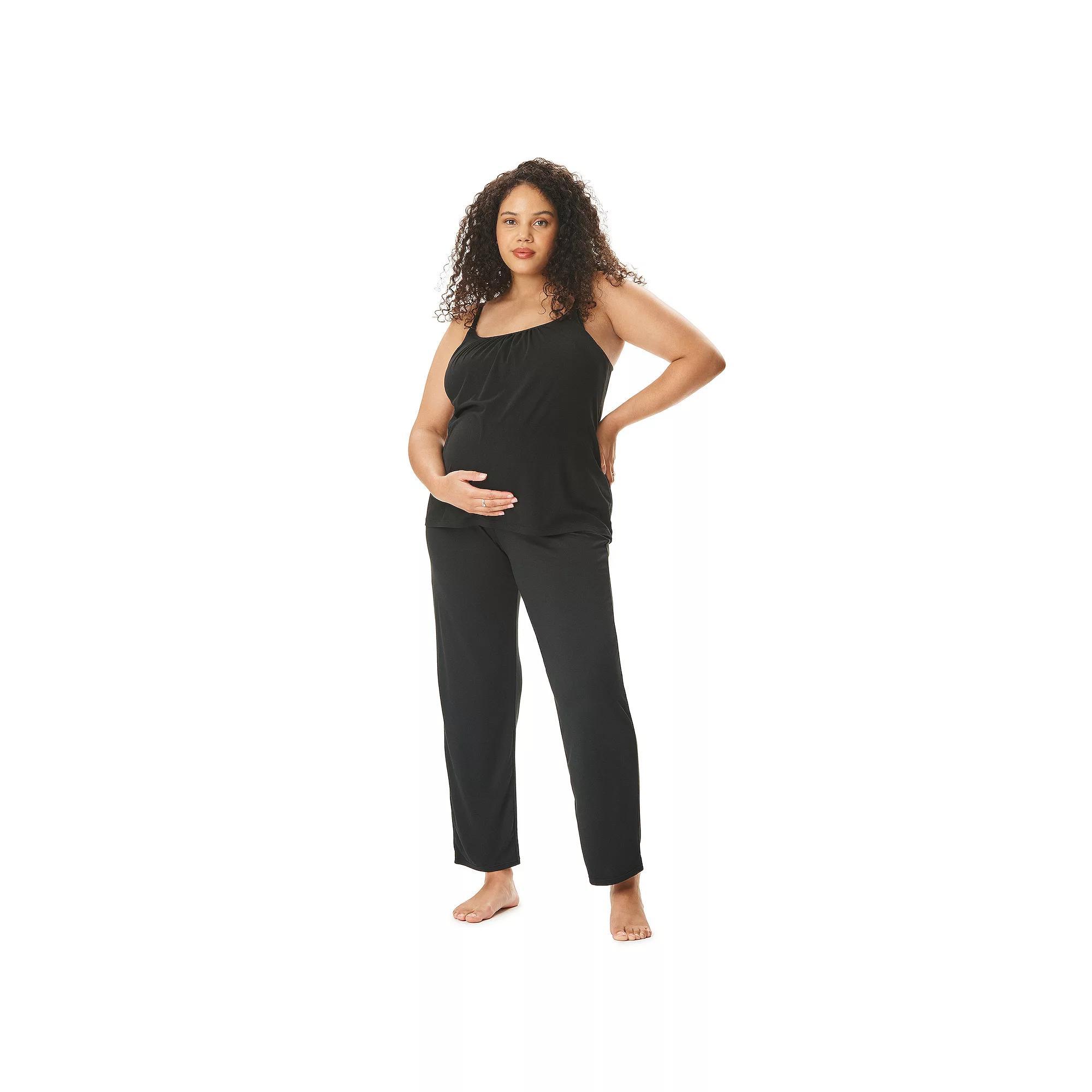 Maternity Motherhood Swing Cami & Foldover Pant Set, Womens Product Image
