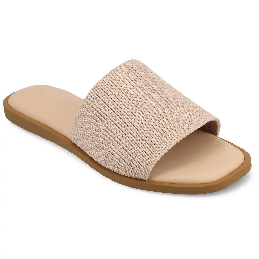 Journee Prisilla Women's Tru Comfort Foam Linen Slip On Slide Sandals, Size: 7.5, Blush Product Image