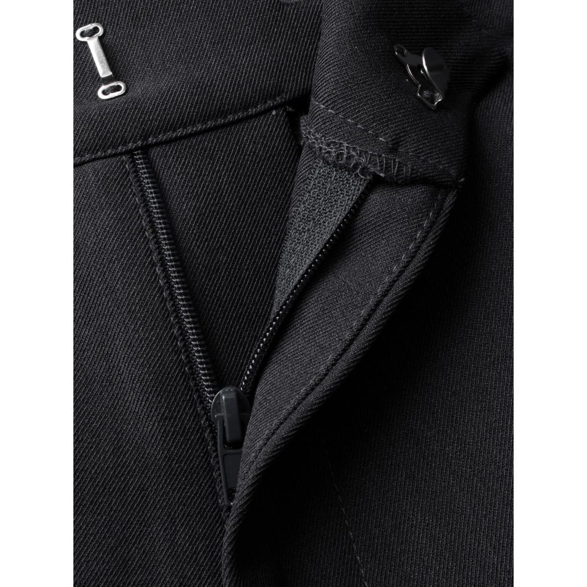 Plus Size Stretchy Woven Button Detail Bootcut Pants Women DimGray Workwear Essentials Bootcut Mid Rise Work Pants BloomChic 12/L Product Image