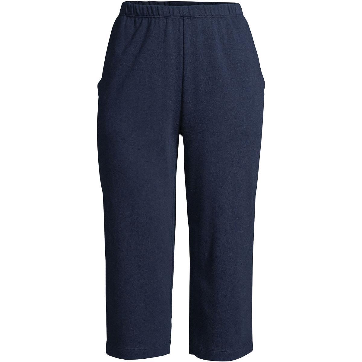 Women's Lands' End Sport High Waist Pull-On Capri Pants, Size: XL Tall, Black Product Image