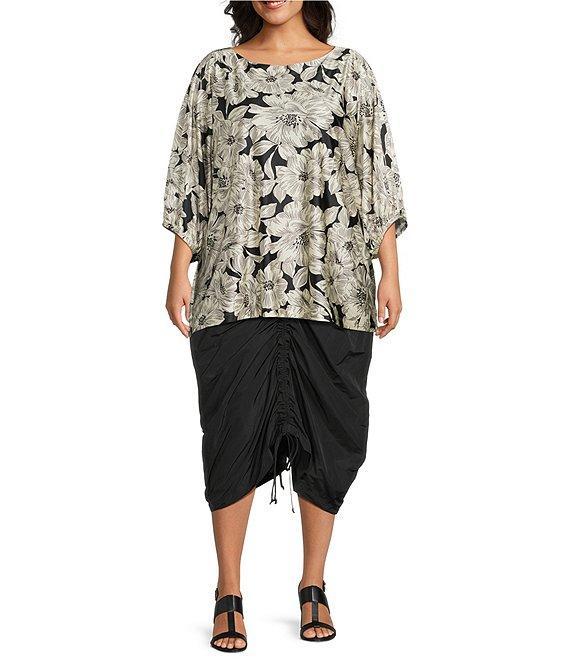 Bryn Walker Plus Wilder Bianchi Neri Knit Boat Neck Elbow Sleeve Tunic Product Image