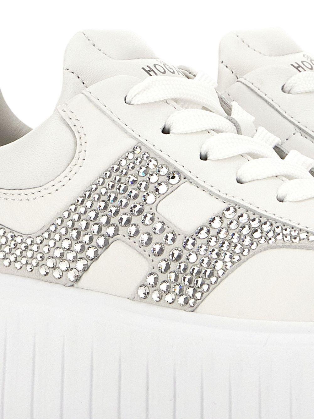 HOGAN Sneakers  H-stripes Silverwhite In Silver,white Product Image