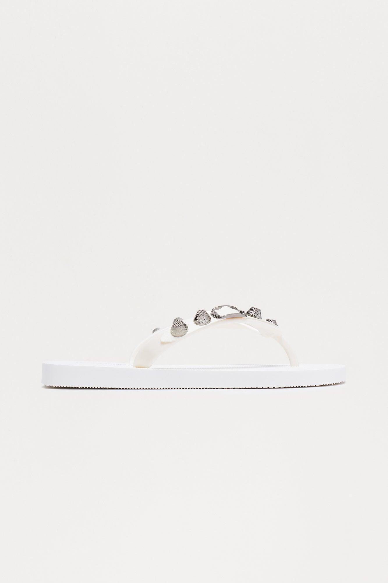 Iggy Hardware Flip Flops - White Product Image