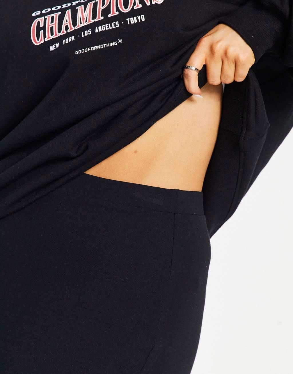 ASOS DESIGN jersey pencil mini skirt in black Product Image