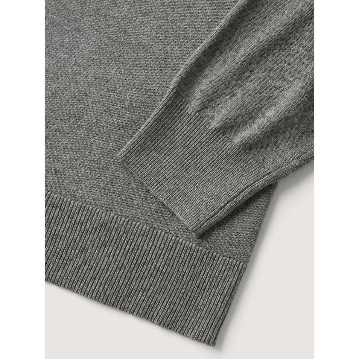 Plus Size Supersoft Button Round Neck Lightweight Cardigan DarkGray Women Loose Long Sleeve Everyday-Casual Cardigans BloomChic 28/5X Product Image